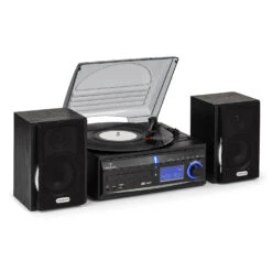 DS-2 Stereoanlage Plattenspieler CD MP3-Recorder USB AUX-In UKW Boxen