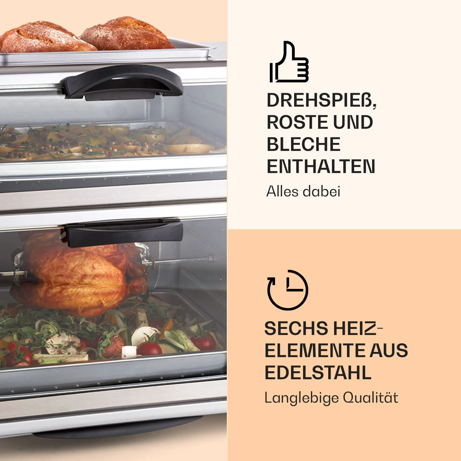 All-You-Can-Eat Doppel-Backofen Grillplatte 42 Liter 2350 Watt – Bild 4