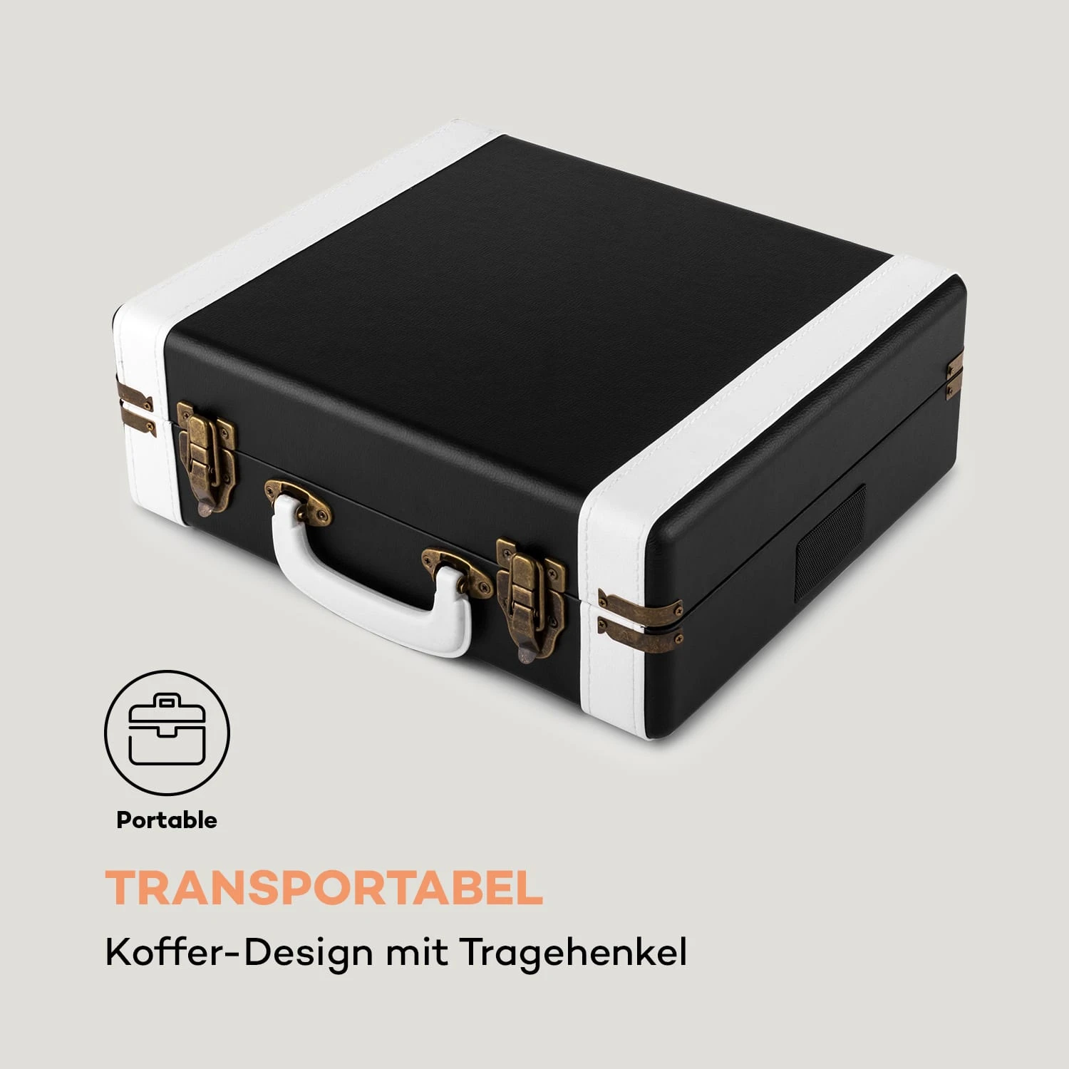 Jerry Lee Retro-Plattenspieler LP USB Schwarz-weiß – Bild 4