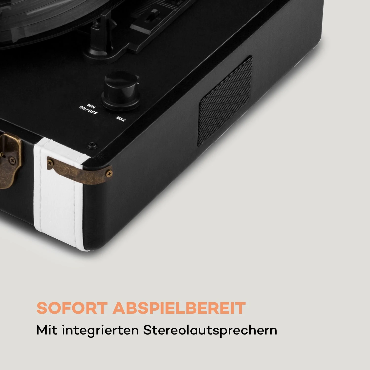 Jerry Lee Retro-Plattenspieler LP USB Schwarz-weiß – Bild 5