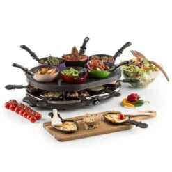 Woklette Tischgrill Raclette Wokset 1200 W 8 Personen Antihaft