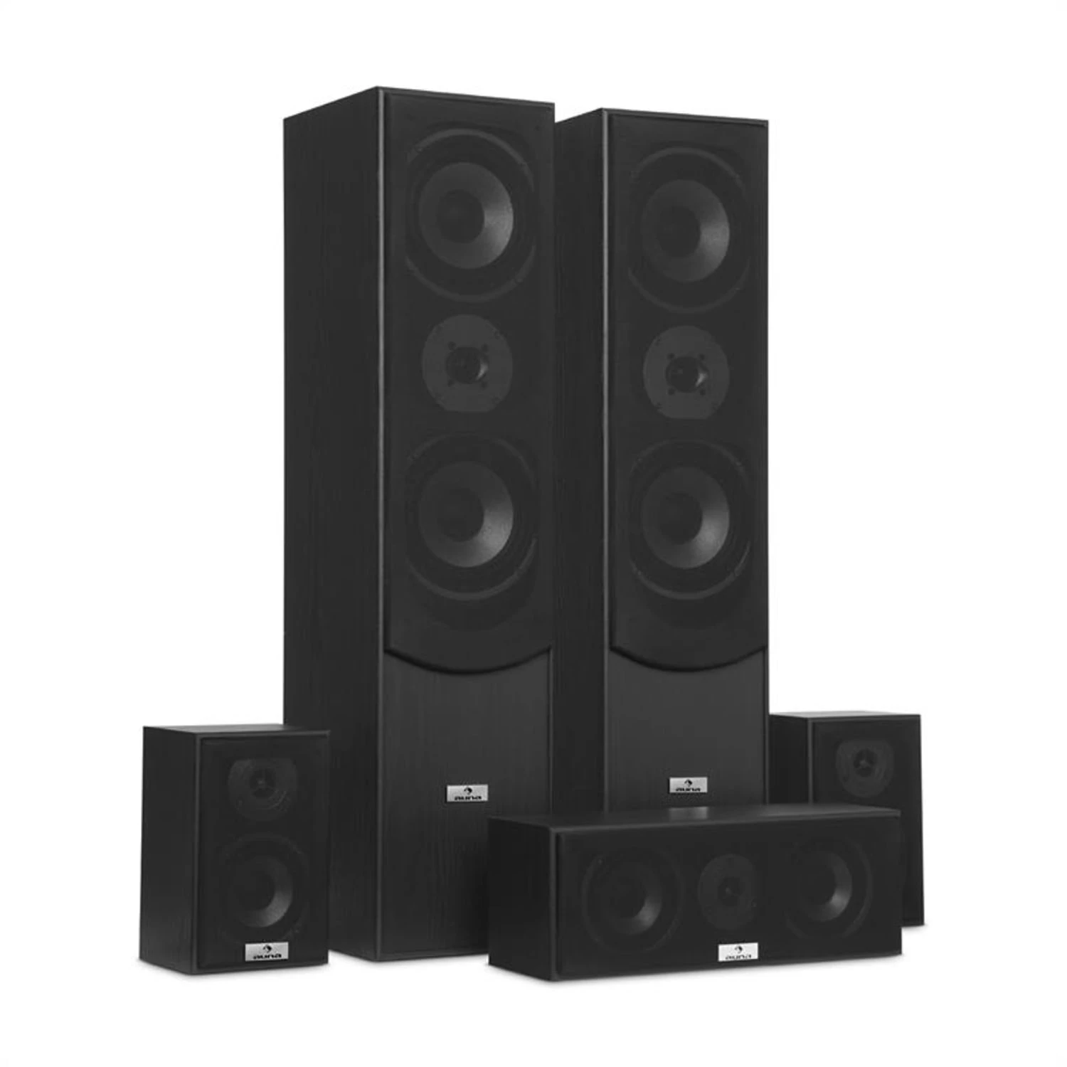 Surround Lautsprecher Boxen Set Heimkino 335W RMS Schwarz – Bild 2