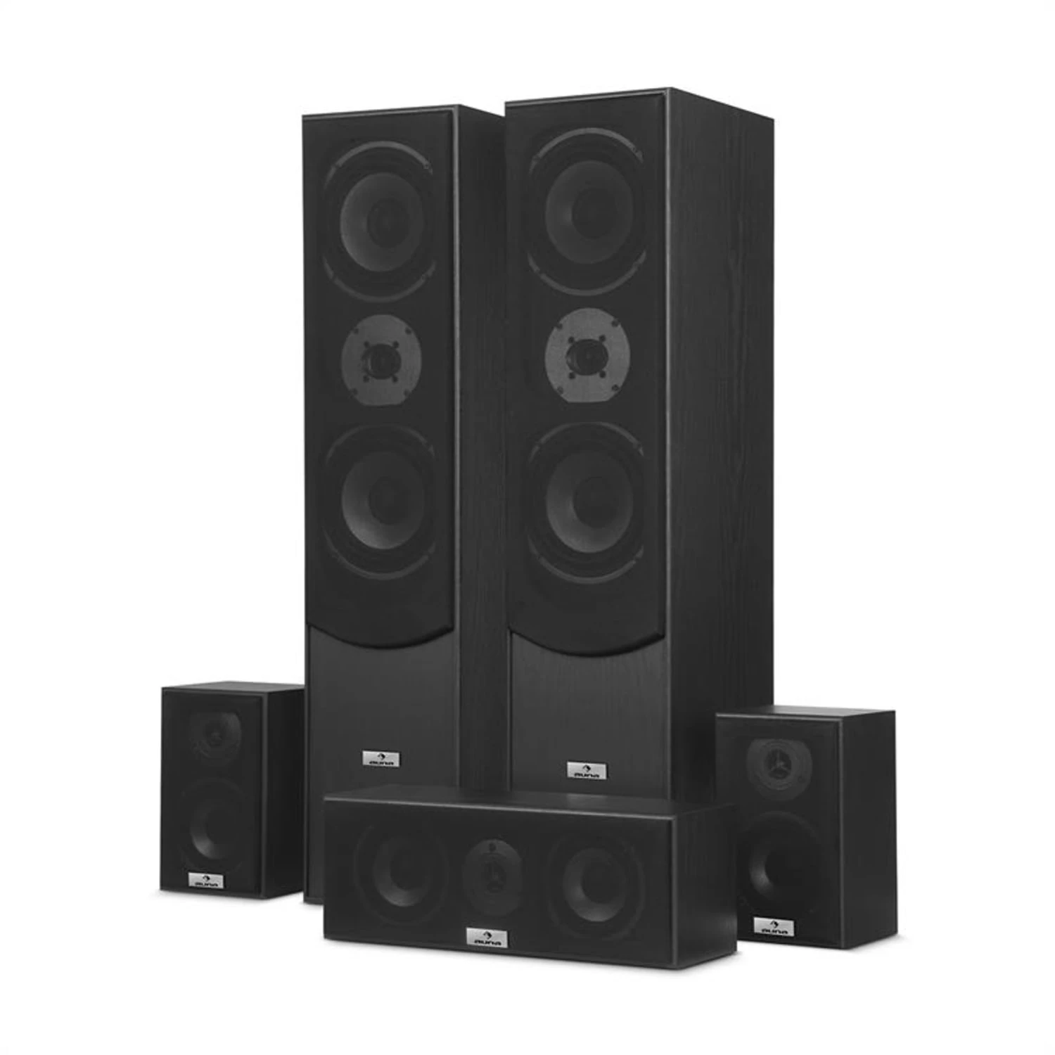 Surround Lautsprecher Boxen Set Heimkino 335W RMS Schwarz – Bild 5