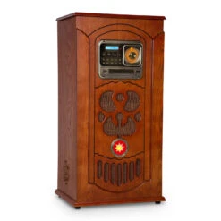 Musicbox Jukebox Plattenspieler CD-Player BT USB SD UKW-Radio Holz