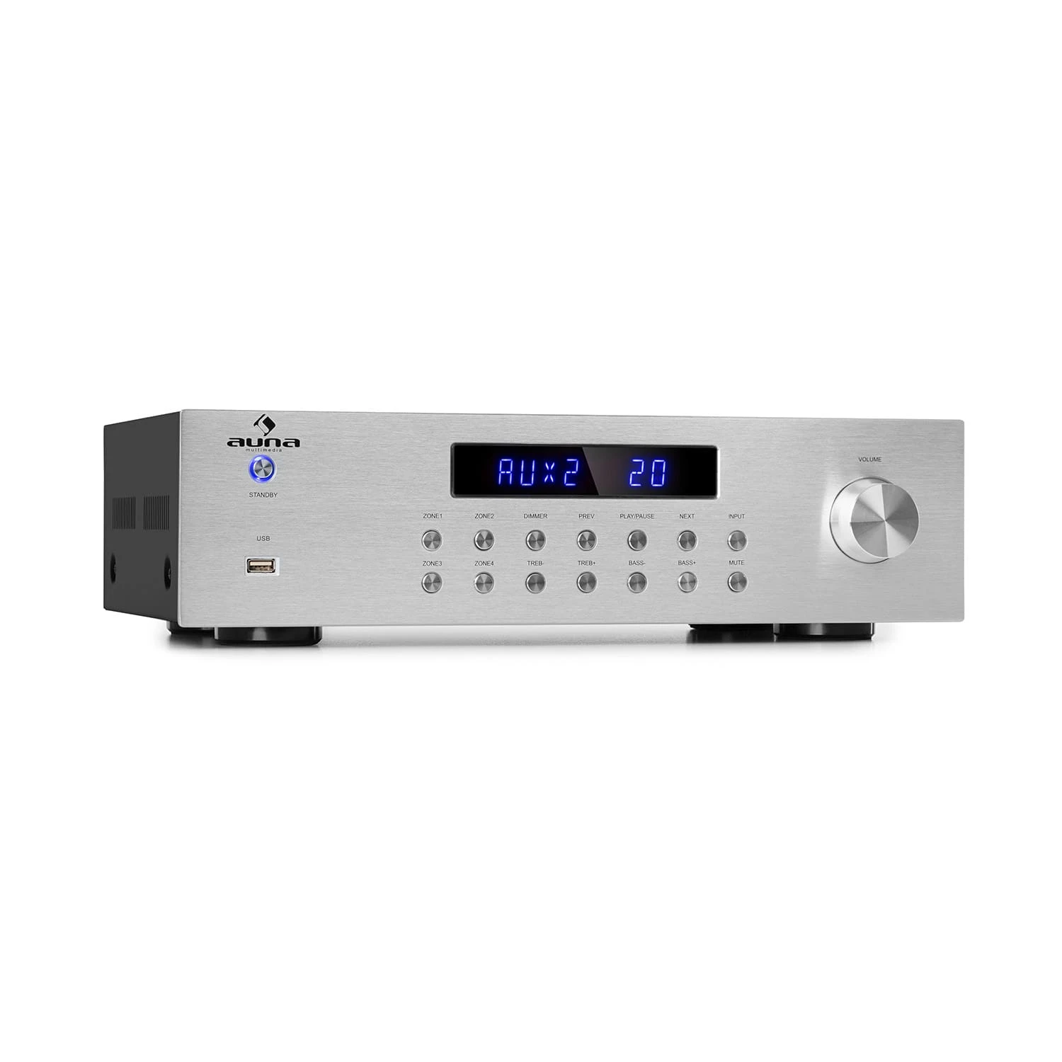 AV2-CD850BT 4-Zonen Stereo-Verstärker 8x50W RMS Bluetooth USB Silber