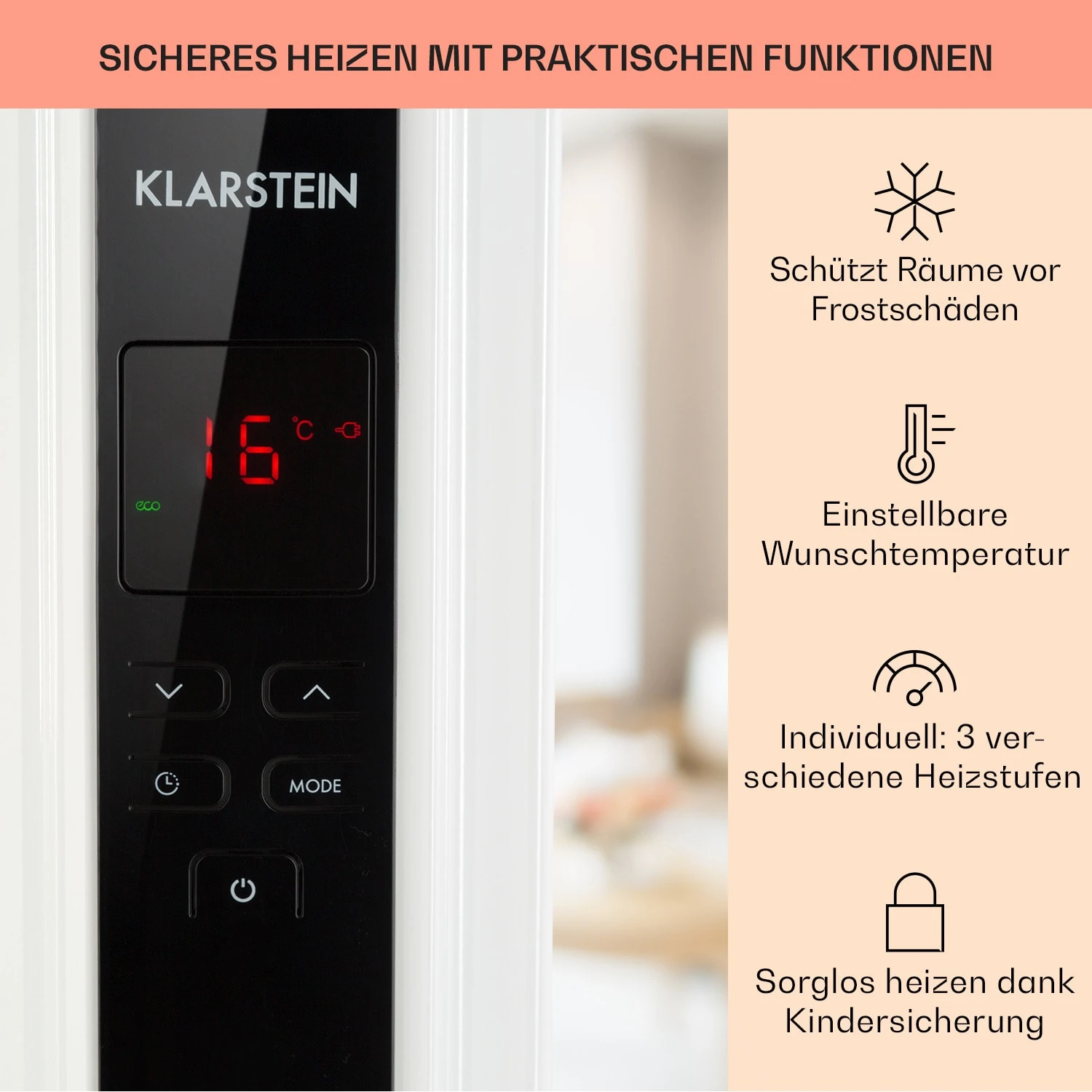 Thermaxx 2500 Ölradiator 2500W 5-35° C 24h-Timer Weiß/schwarz – Bild 4