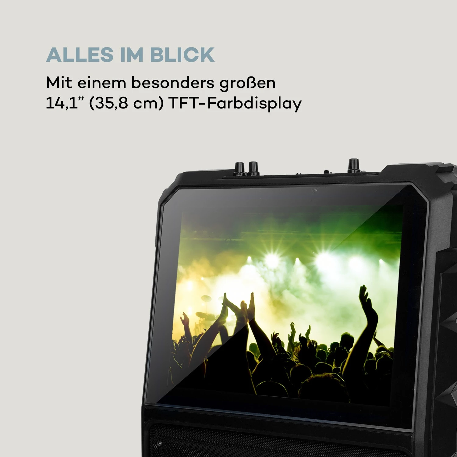 CenterStage 8 Mobiler Karaoke-Lautsprecher, 40 W, 14,1" Display, Funk-Mikro – Bild 4