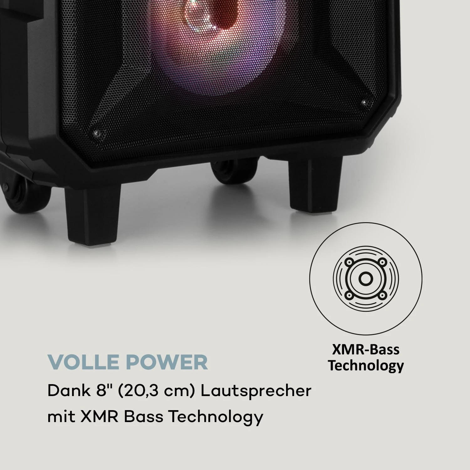 CenterStage 8 Mobiler Karaoke-Lautsprecher, 40 W, 14,1" Display, Funk-Mikro – Bild 7