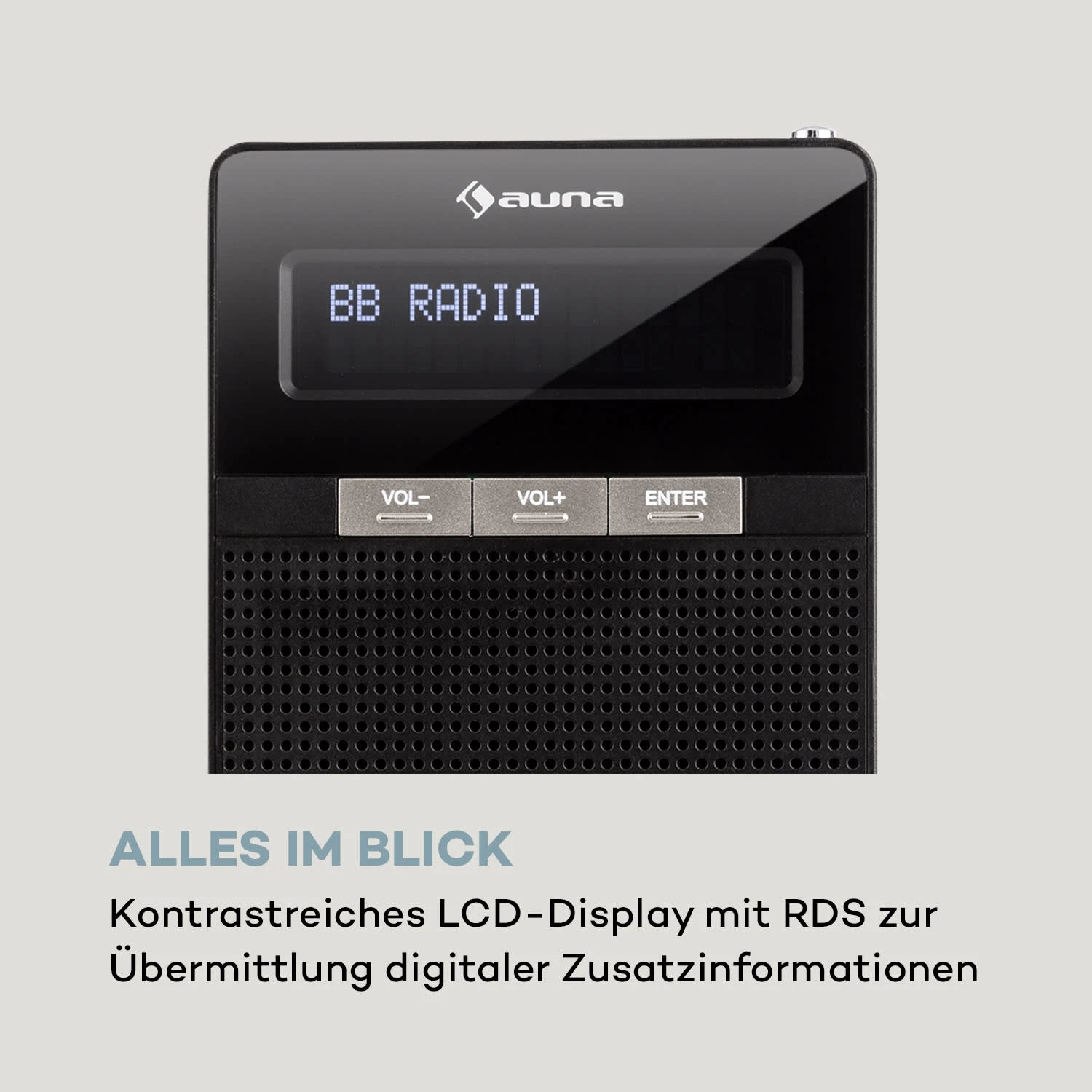 DigiPlug DAB Steckdosen-Radio, DAB+, UKW/PLL, BT, LCD-Display, Schwarz – Bild 5