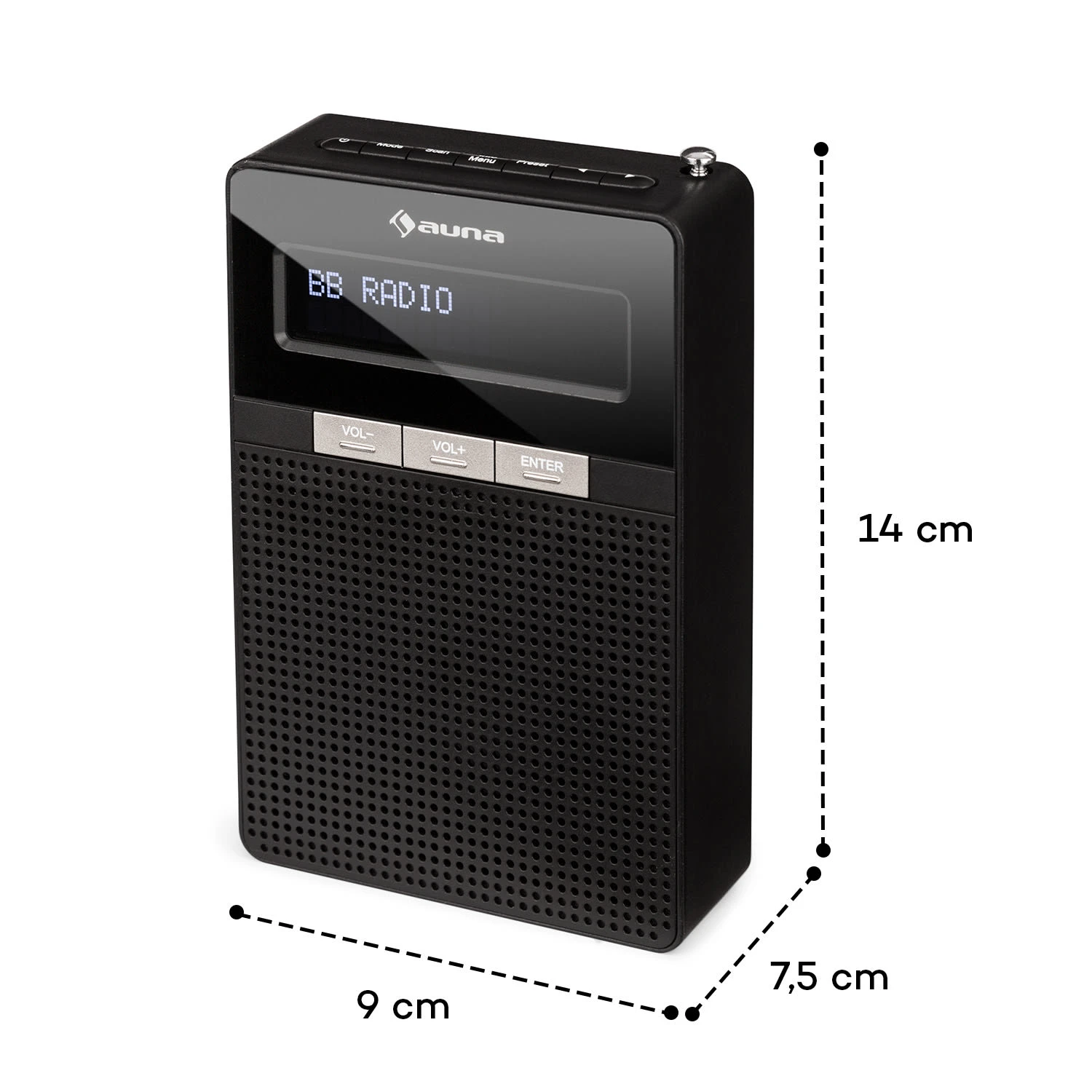 DigiPlug DAB Steckdosen-Radio, DAB+, UKW/PLL, BT, LCD-Display, Schwarz – Bild 8