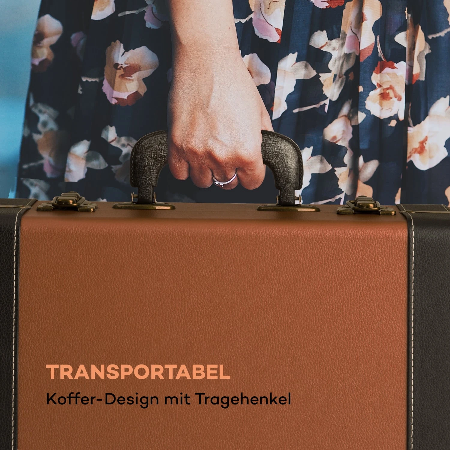 Jerry Lee BT Plattenspieler BT USB Aufnahme & Wiedergabe Braun – Bild 7