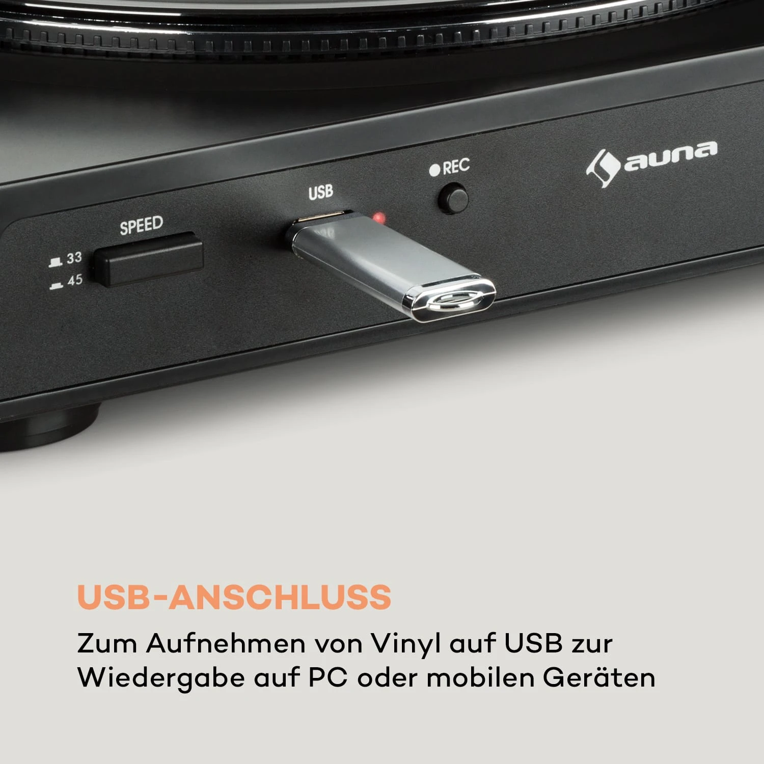 Fullmatic Vollautomatischer Plattenspieler USB Vorverstärker Schwarz – Bild 4