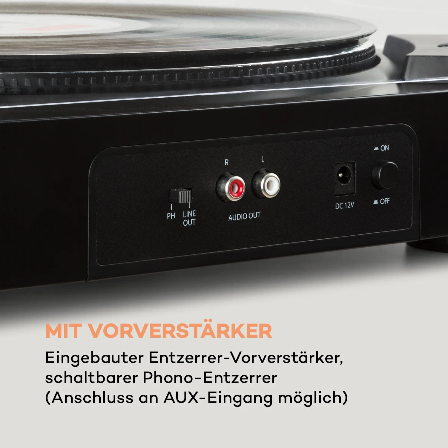 Fullmatic Vollautomatischer Plattenspieler USB Vorverstärker Schwarz – Bild 7