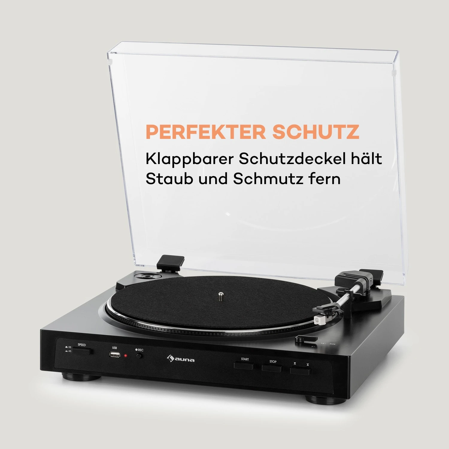 Fullmatic Vollautomatischer Plattenspieler USB Vorverstärker Schwarz – Bild 8