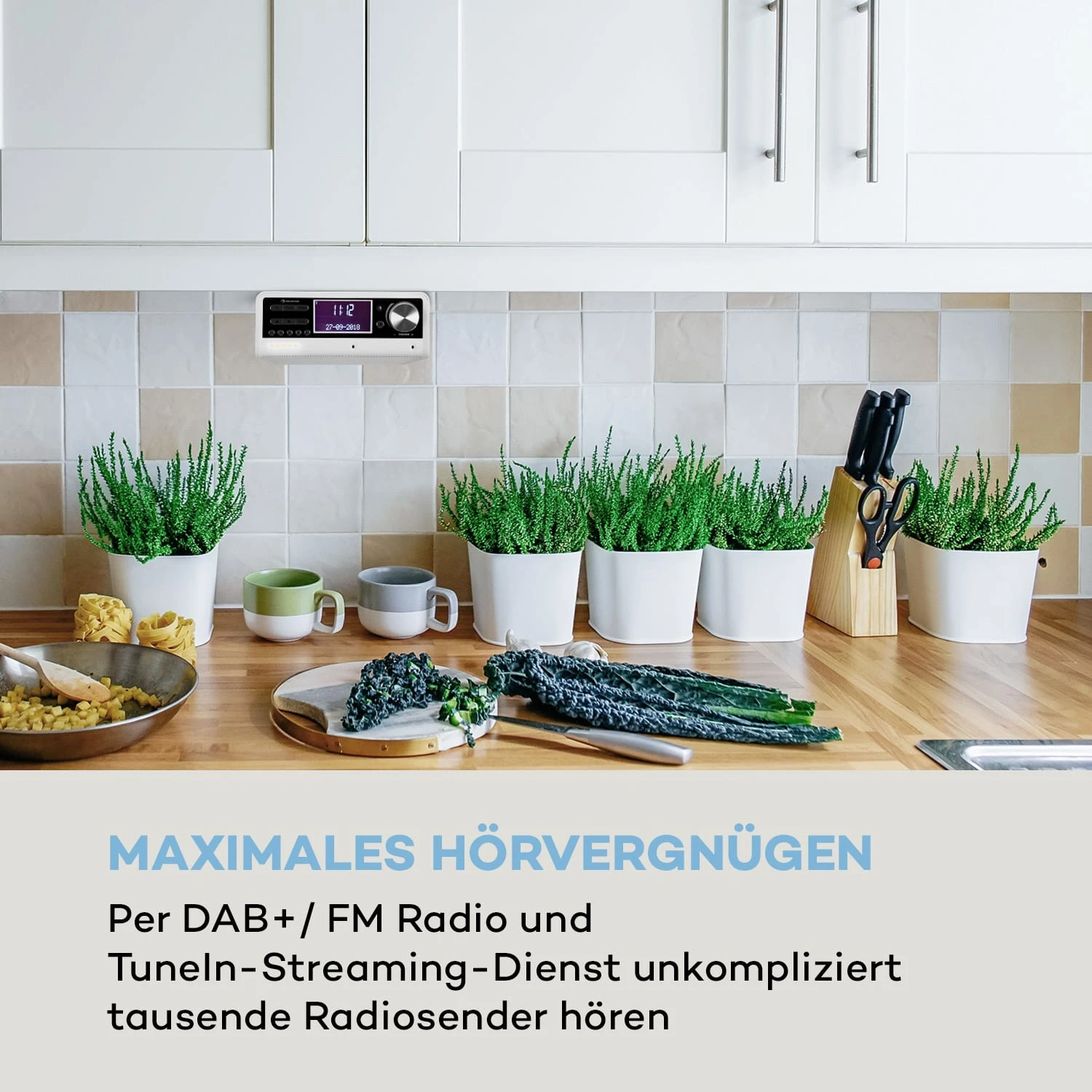 Intelligence DAB+ Küchenradio, Alexa-VoiceControl, Spotify, BT, Weiß – Bild 2