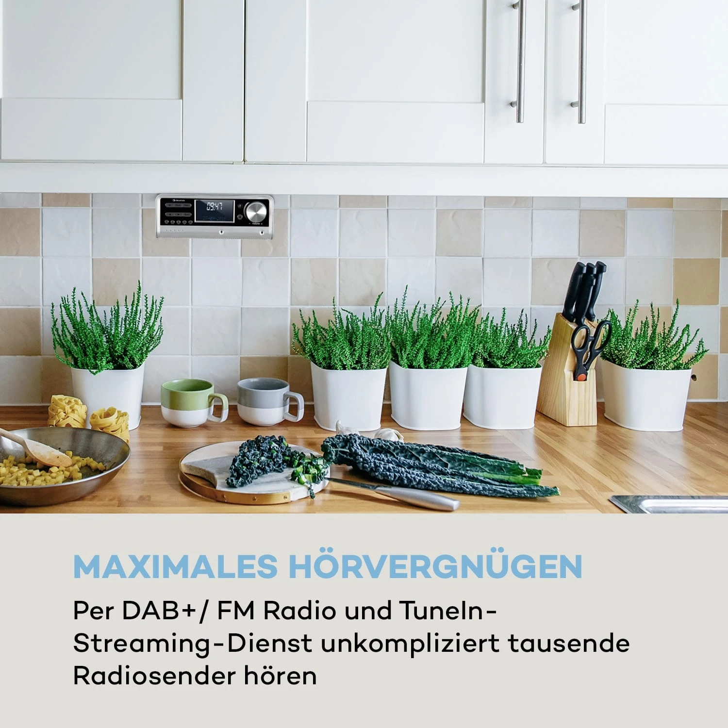 Intelligence DAB+ Küchenradio, Alexa-VoiceControl, Spotify, BT, Silber – Bild 2