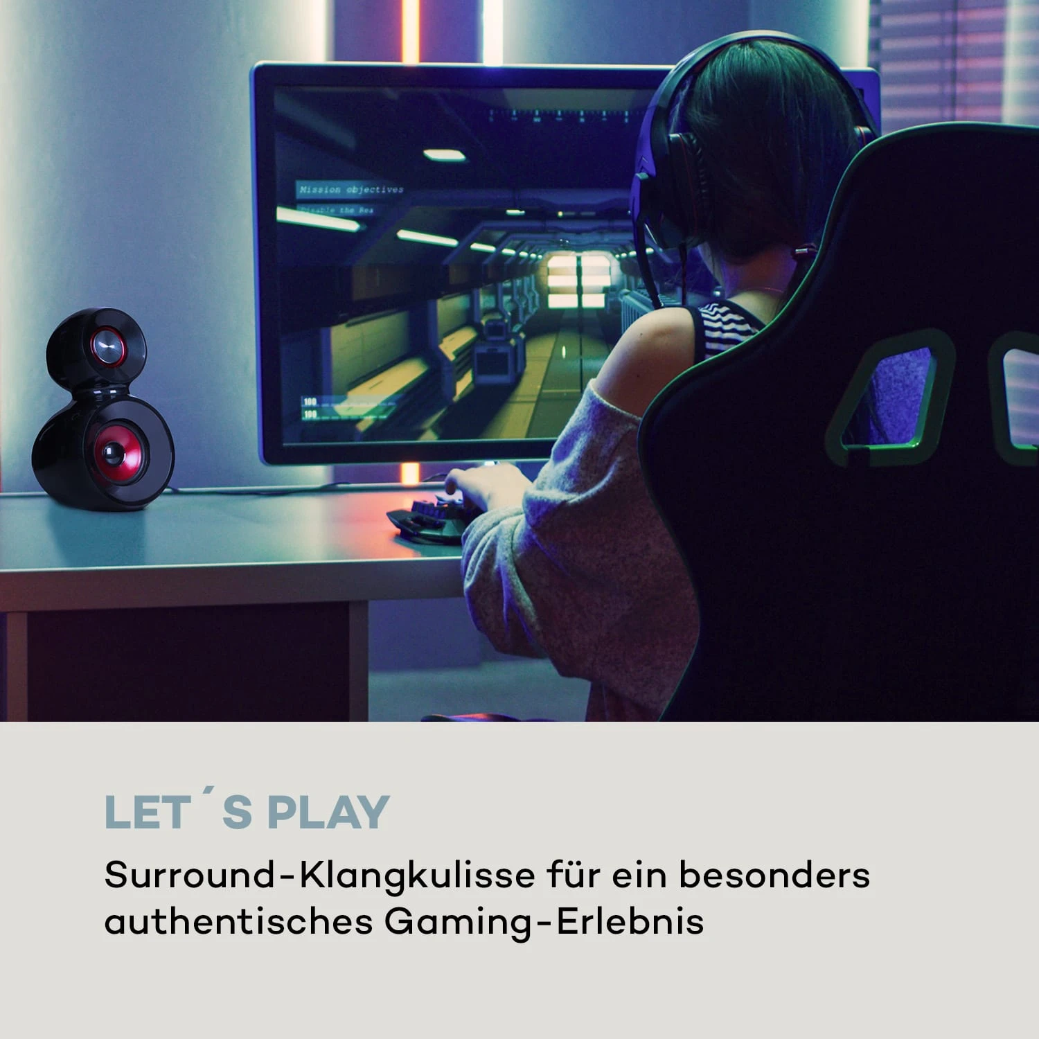 X-Gaming 5.1 Surround-Audiosystem 380Wmax. OneSide Subwoofer BT USB SD – Bild 2