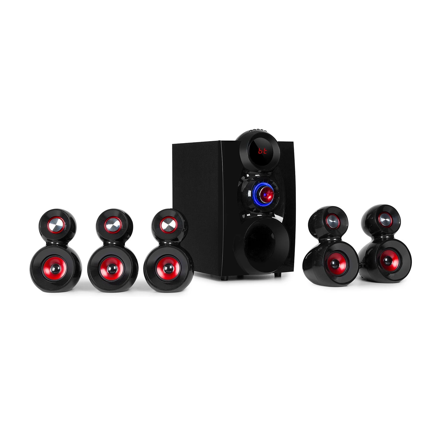 X-Gaming 5.1 Surround-Audiosystem 380Wmax. OneSide Subwoofer BT USB SD