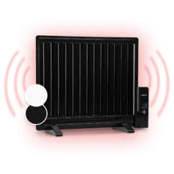 Wallander Ölradiator 600W Thermostat Ölheizung Ultraflach Schwarz