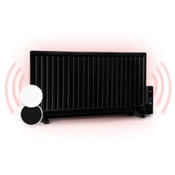 Wallander Ölradiator 1000W Thermostat Ölheizung Ultraflach Schwarz