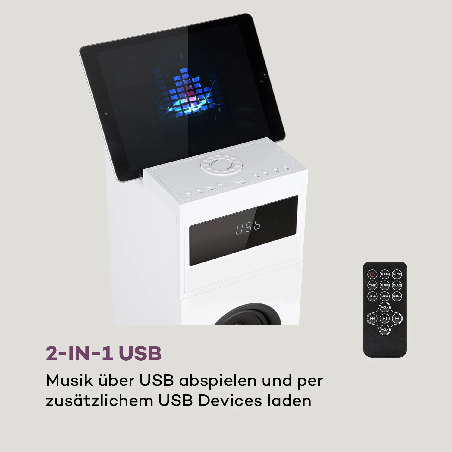 Karaboom 100 Turmlautsprecher 120W Max. Bluetooth 2 In 1 USB – Bild 5