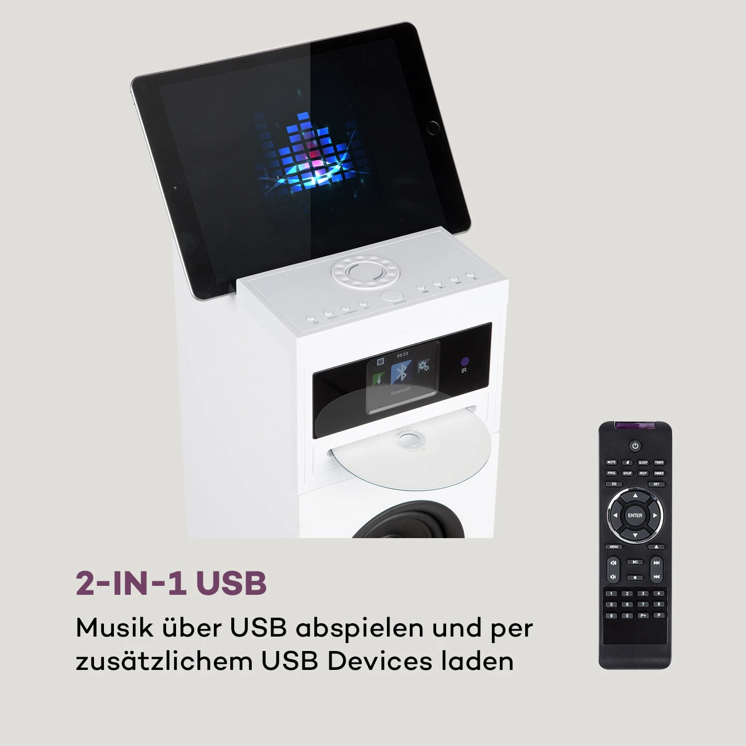 Karaboom 100 Wifi Turmlautsprecher Internetradio DAB+ BT 120W Weiß – Bild 6