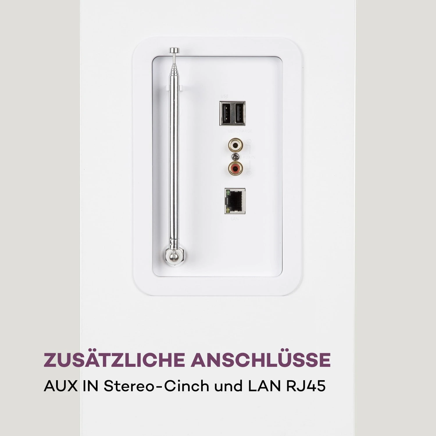 Karaboom 100 Wifi Turmlautsprecher Internetradio DAB+ BT 120W Weiß – Bild 8