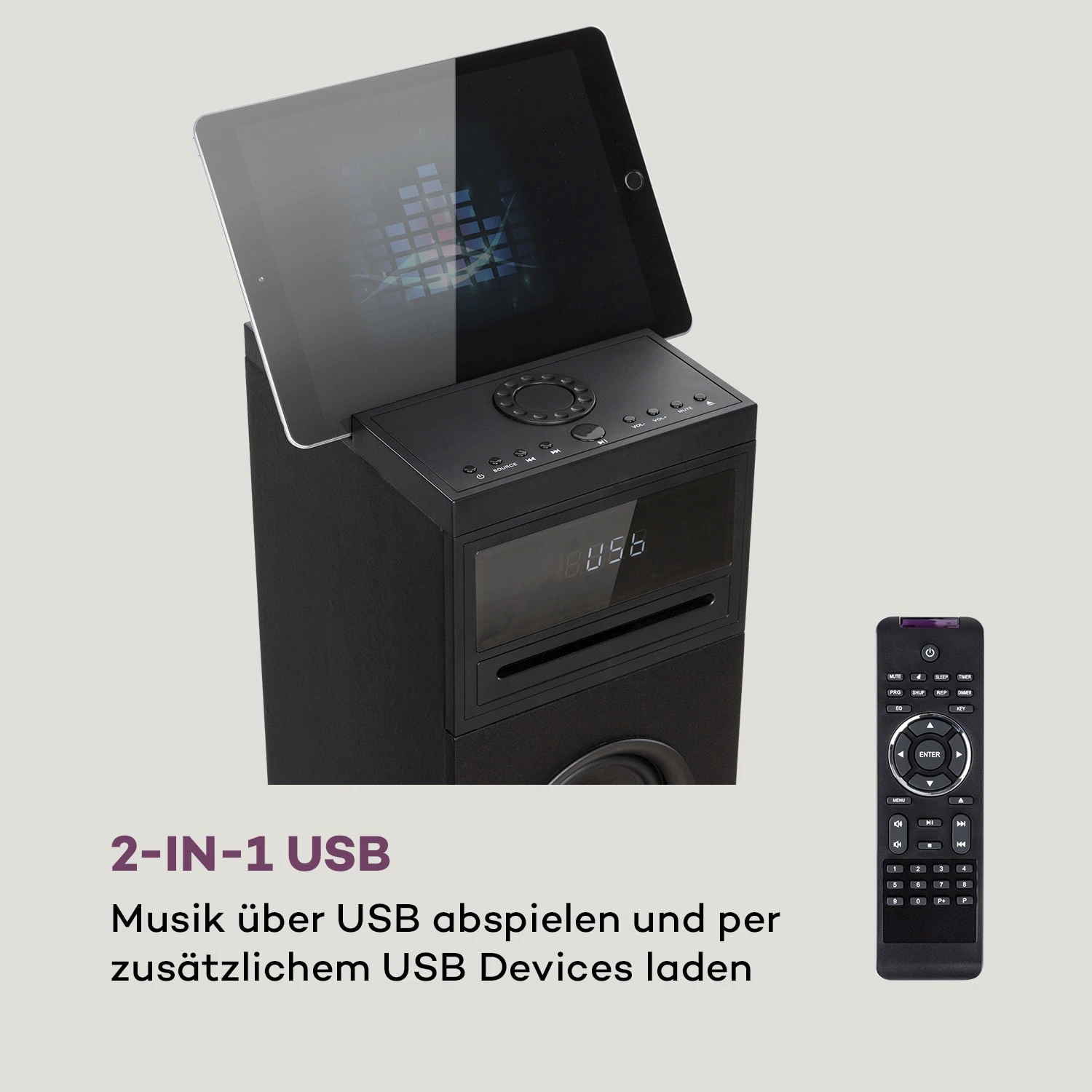 Karaboom 100 Wifi Turmlautsprecher Internetradio DAB+ BT 120W Schwarz – Bild 6
