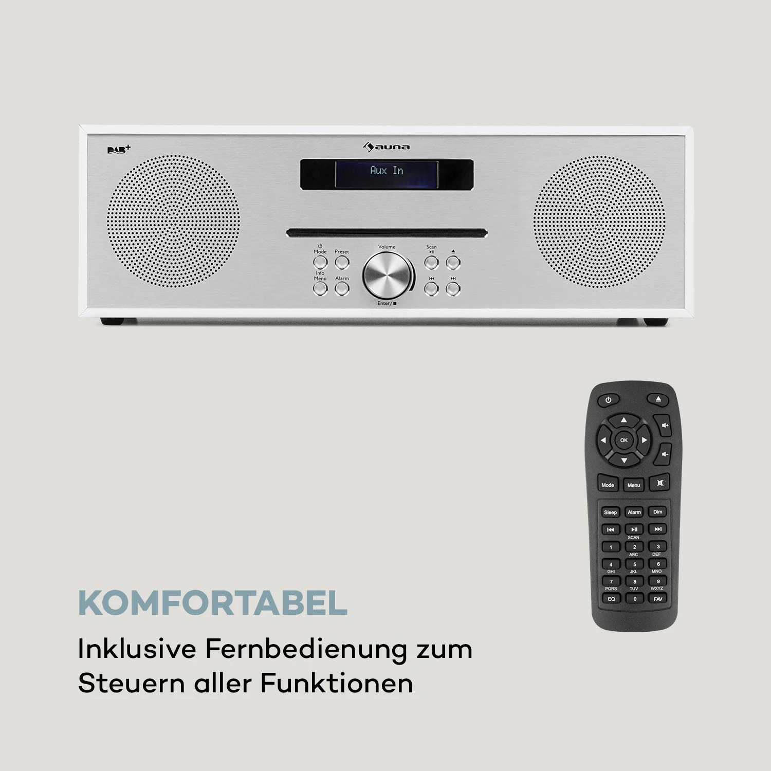 Silver Star CD-DAB 2x20W Max. Slot-In CD-Player DAB+ BT Alu Weiß – Bild 3