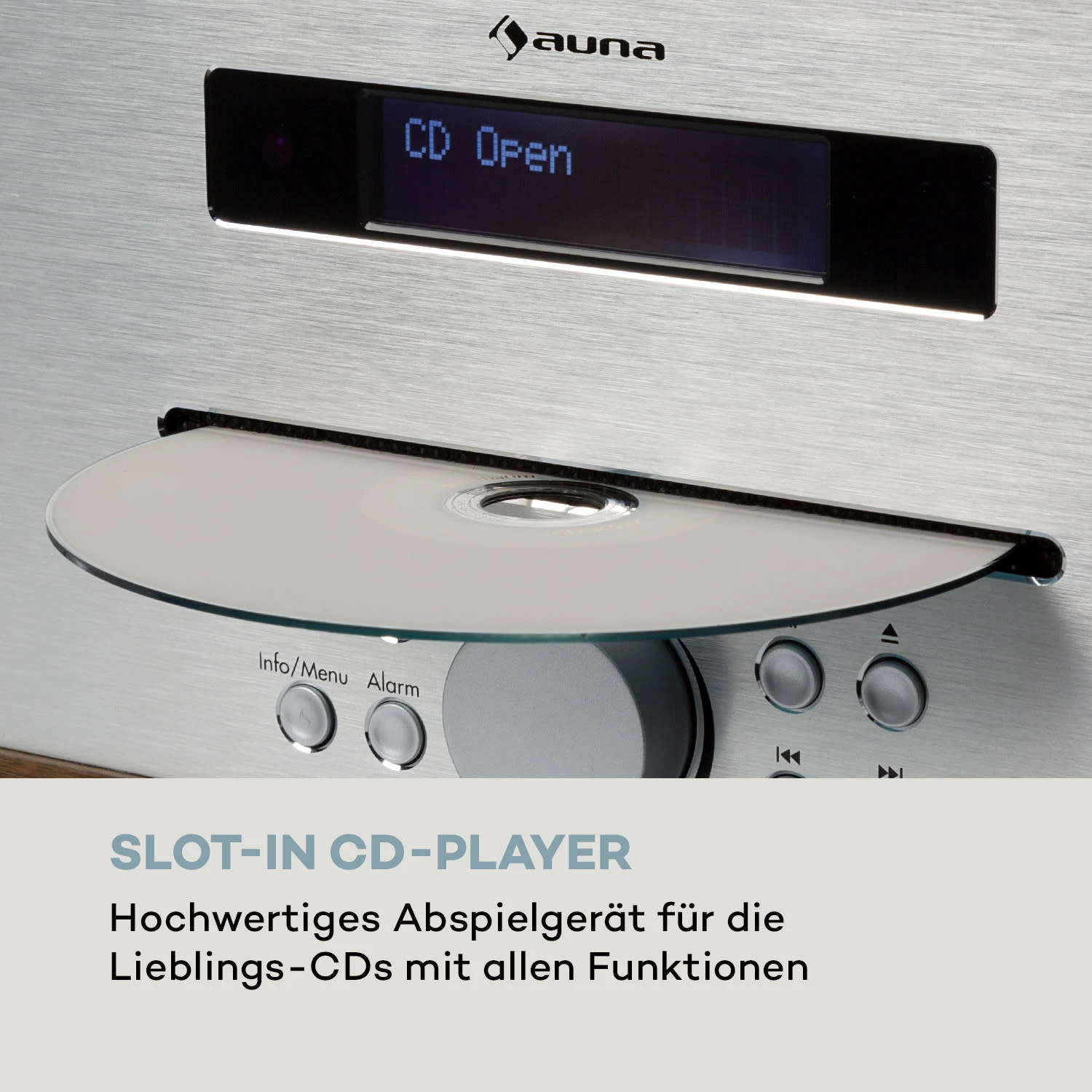 Silver Star CD-DAB 2x20W Max. Slot-In CD-Player DAB+ BT Alu Weiß – Bild 5
