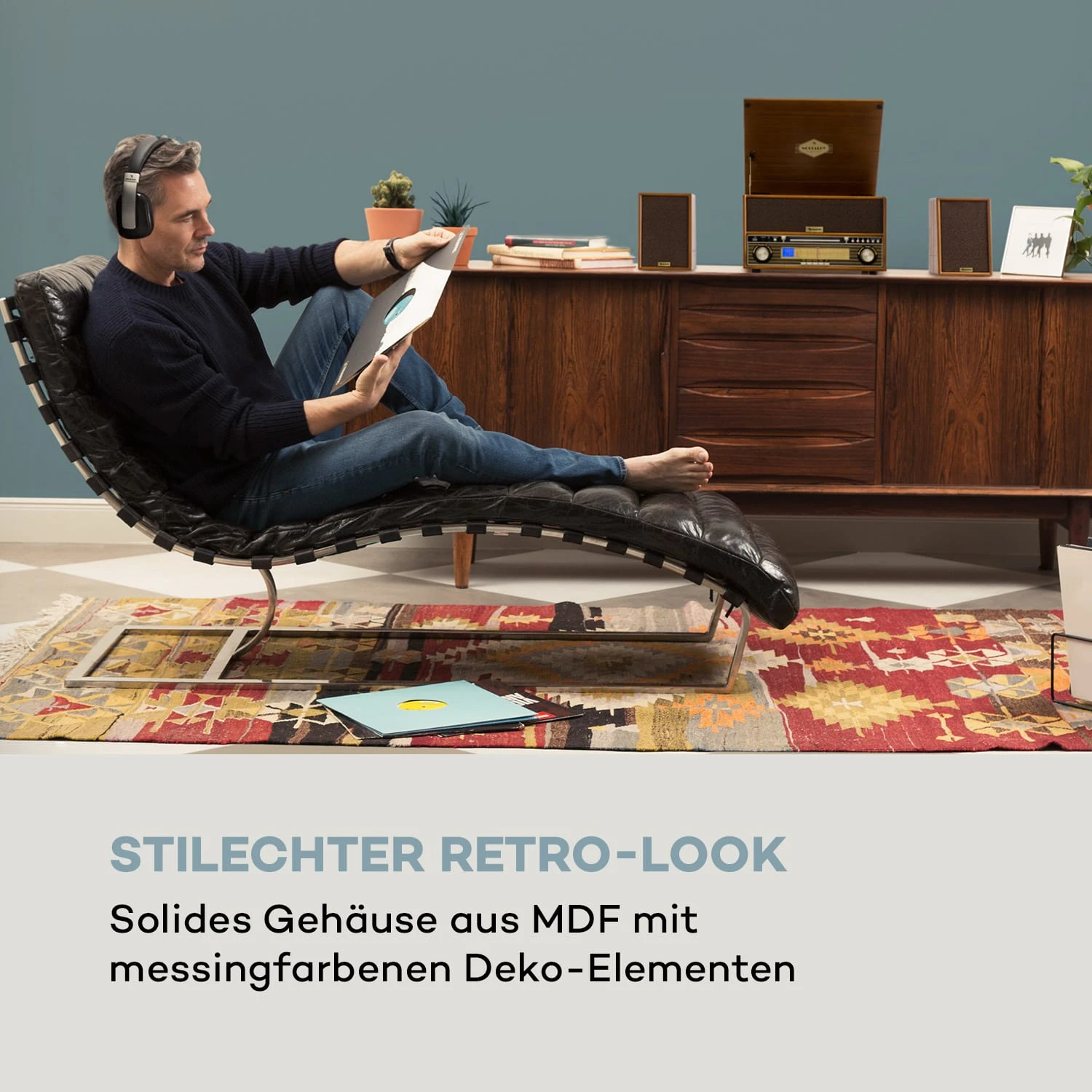 Belle Epoque 1910 Retro-Stereoanlage Plattenspieler CD Lautsprecher – Bild 2