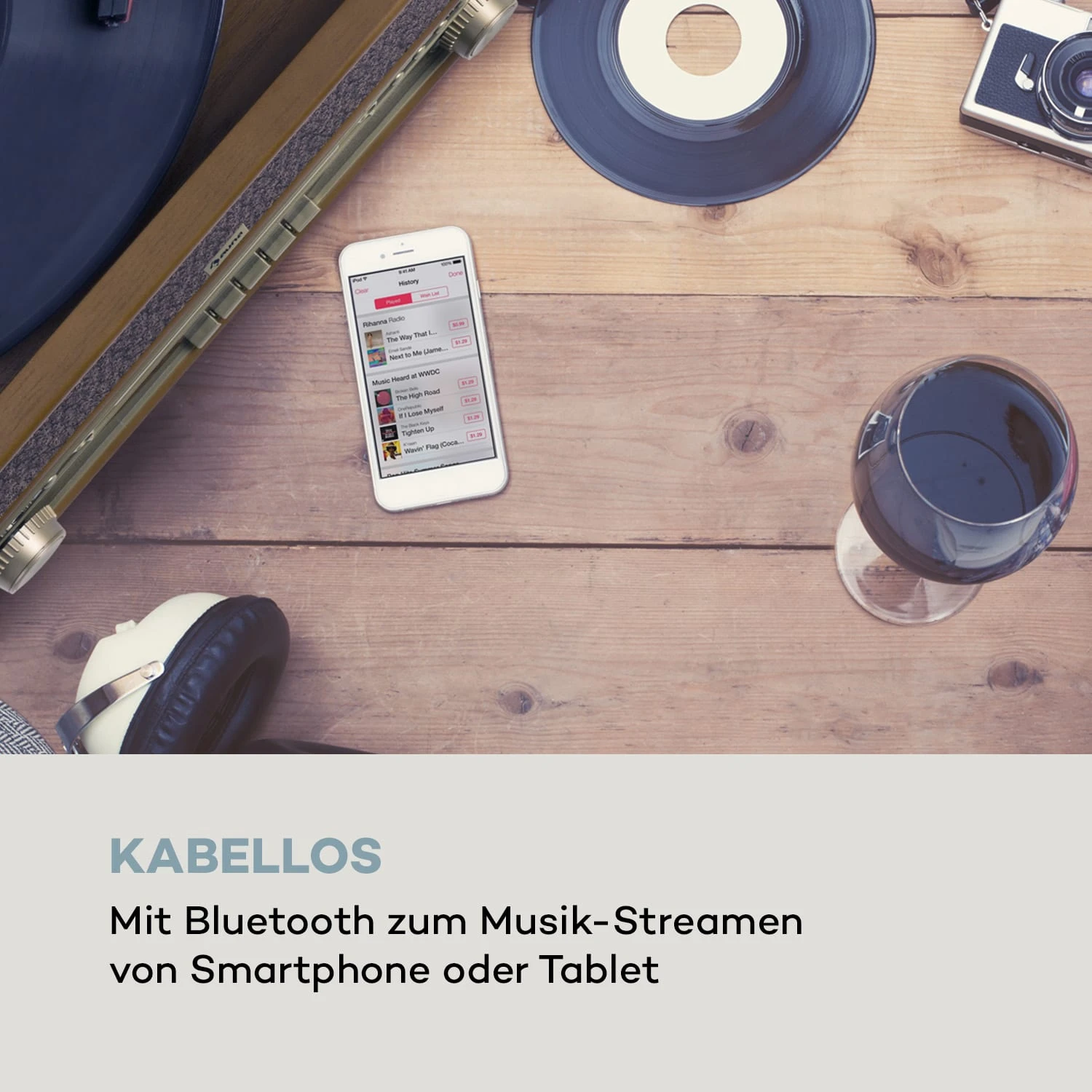 Belle Epoque 1910 Retro-Stereoanlage Plattenspieler CD Lautsprecher – Bild 3