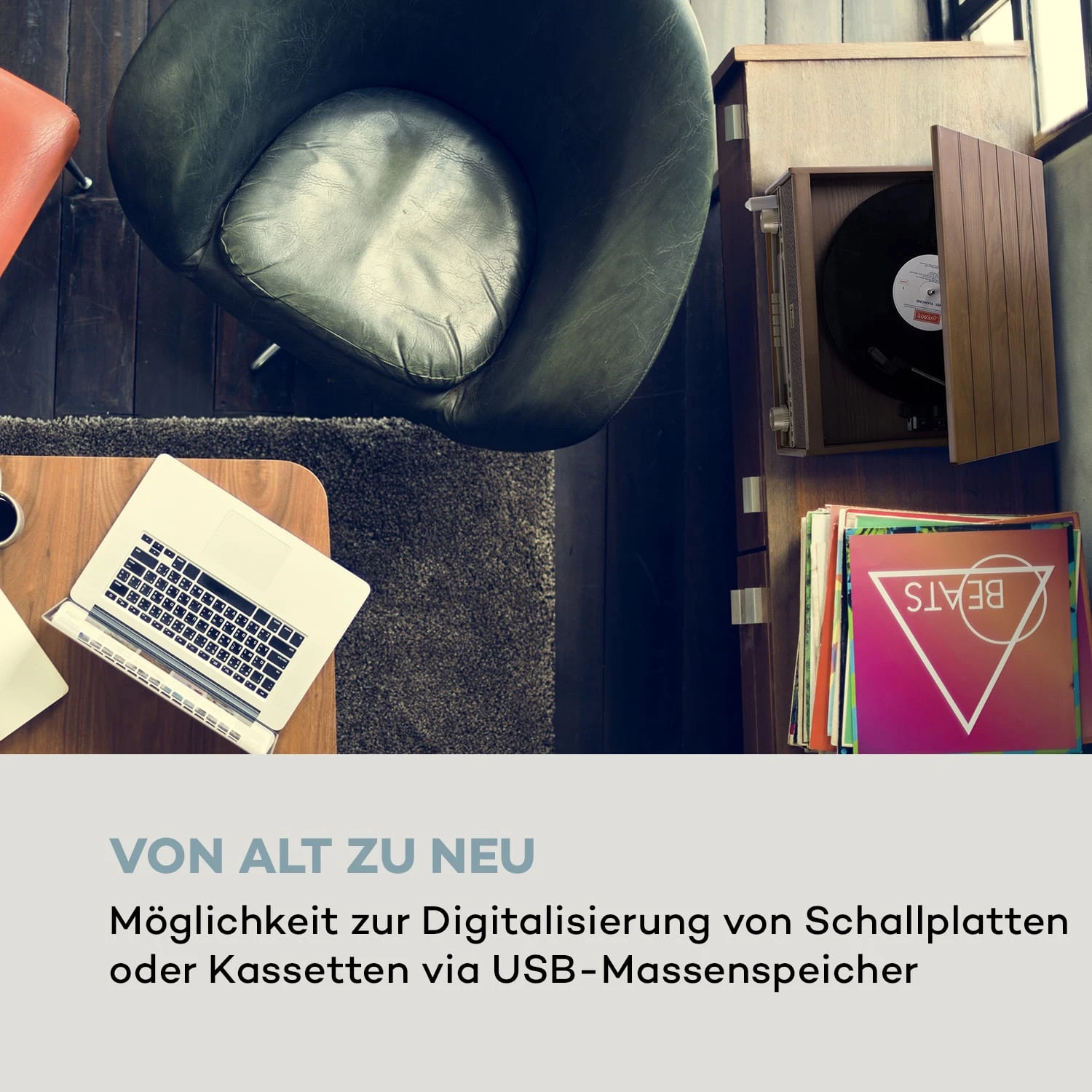 Belle Epoque 1910 Retro-Stereoanlage Plattenspieler CD Lautsprecher – Bild 4