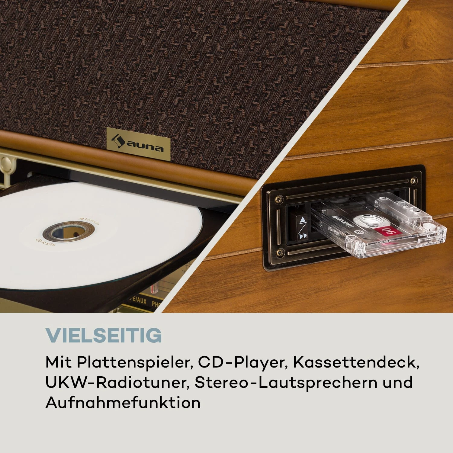 Belle Epoque 1910 Retro-Stereoanlage Plattenspieler CD Lautsprecher – Bild 7