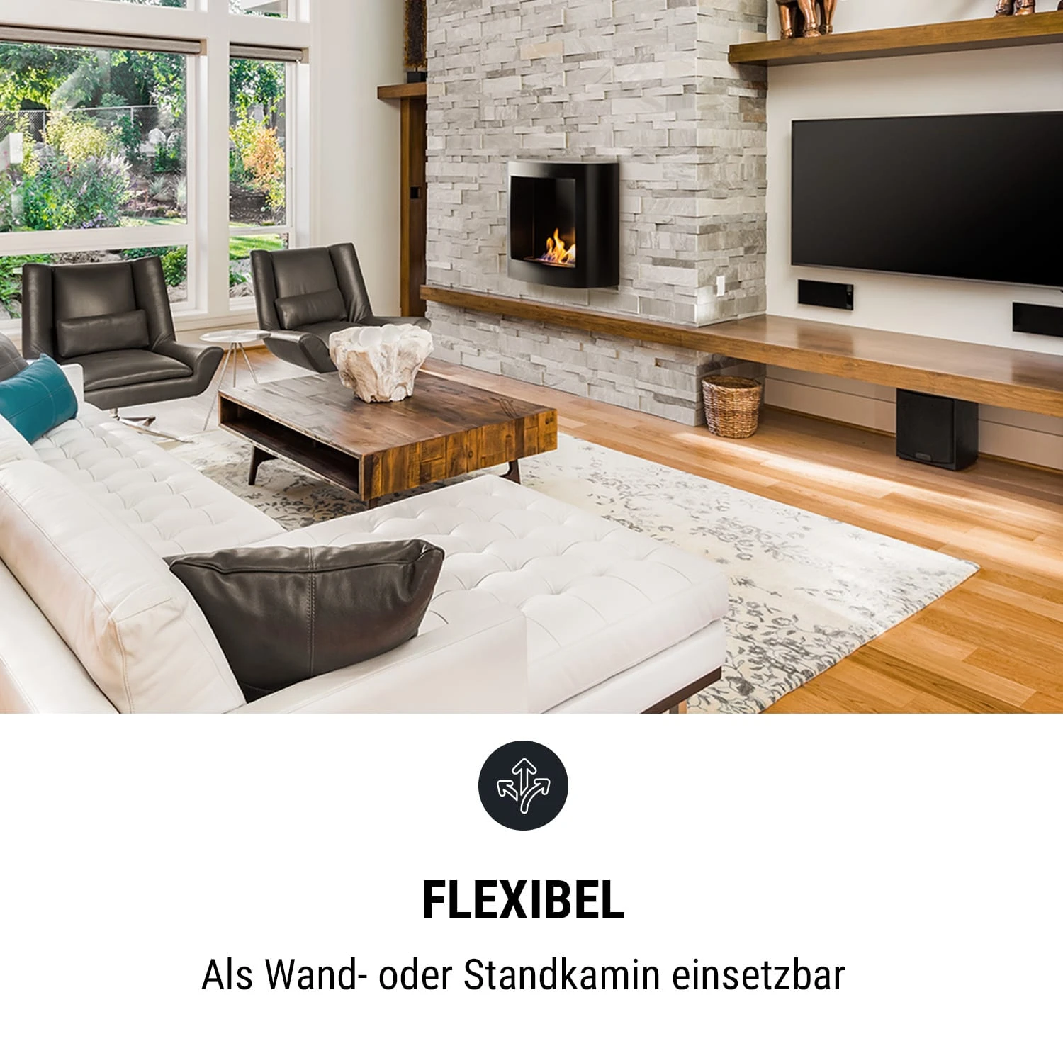 Phantasma Tower Ethanol-Kamin Sicherheitsbrenner Löschhilfe Schwarz – Bild 6