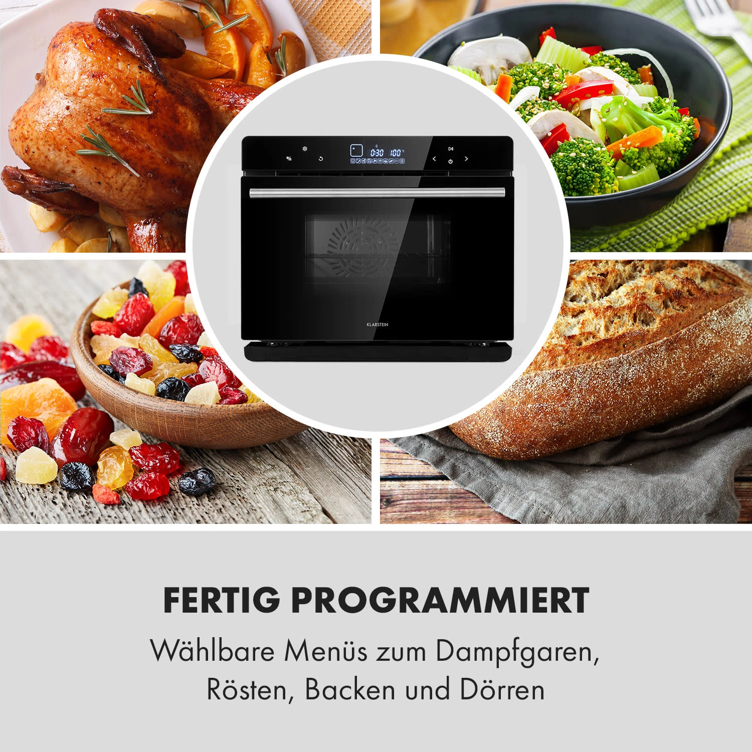 MasterFresh Dampfbackofen 230°C 24l Touch-Bedienfeld Schwarz – Bild 7