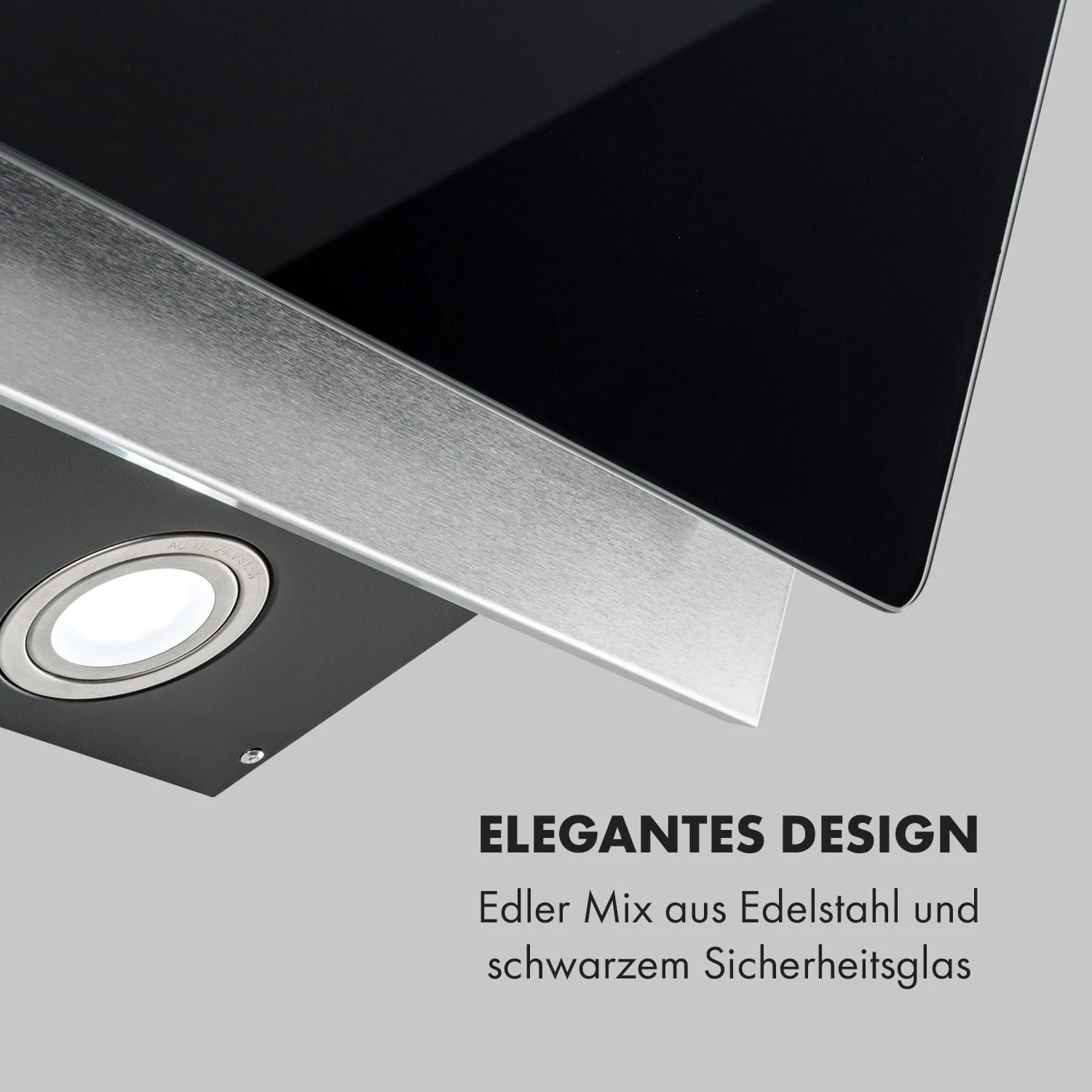 Alessia Dunstabzugshaube Kopffreihaube 350 M³/h Push Control Schwarz – Bild 3