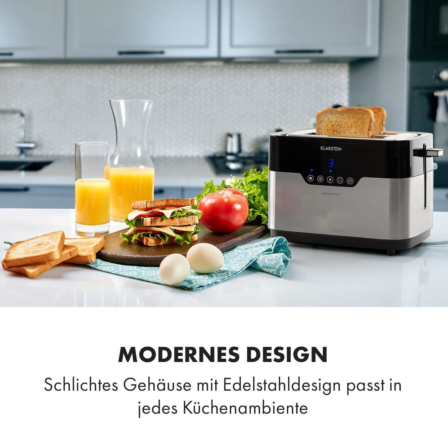 Arabica Toaster 920W LED-Display Touch-Bedienfeld Edelstahl – Bild 2