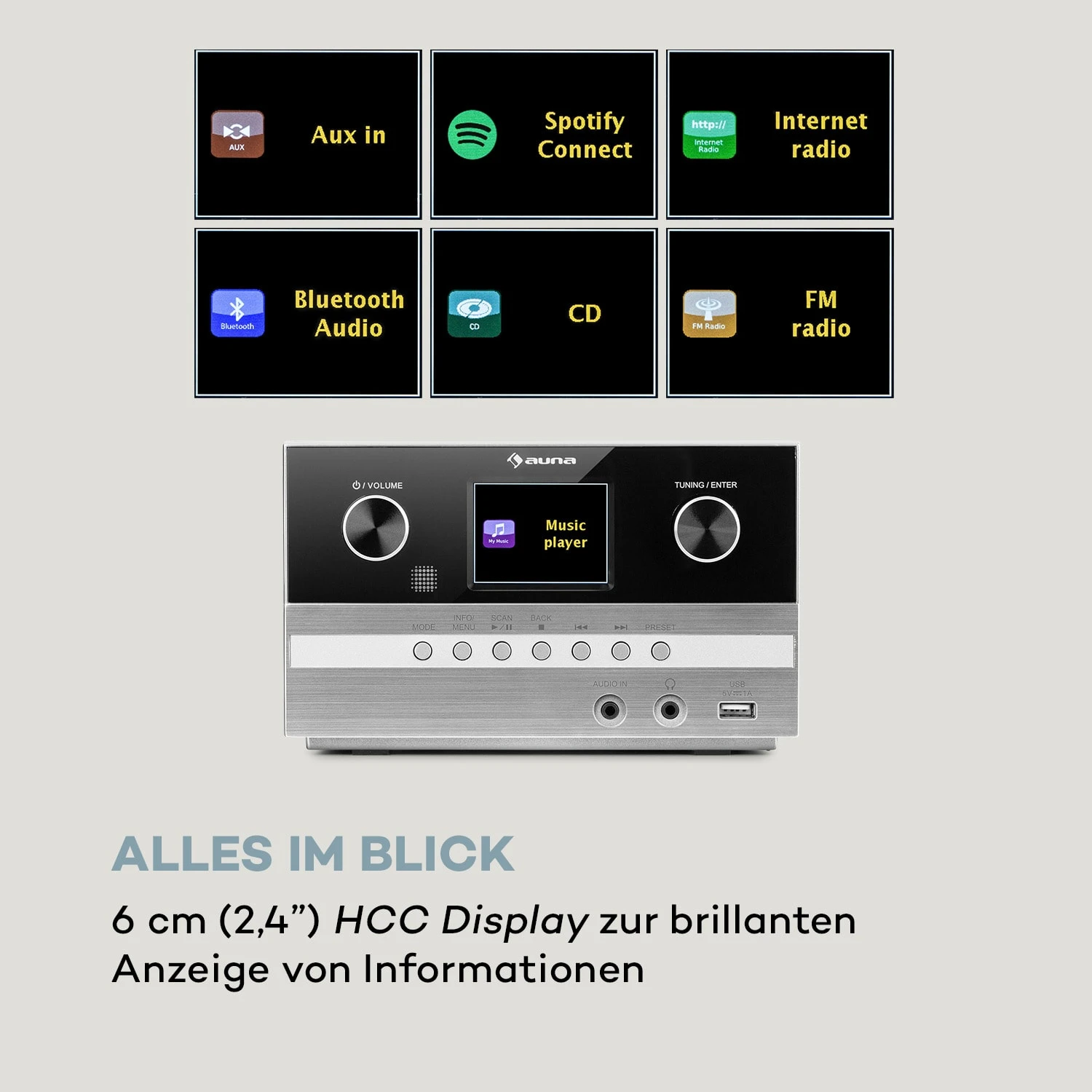 Connect System S Stereoanlage Boxen 20Wmax Internet/DAB+/UKW CD-Player – Bild 7