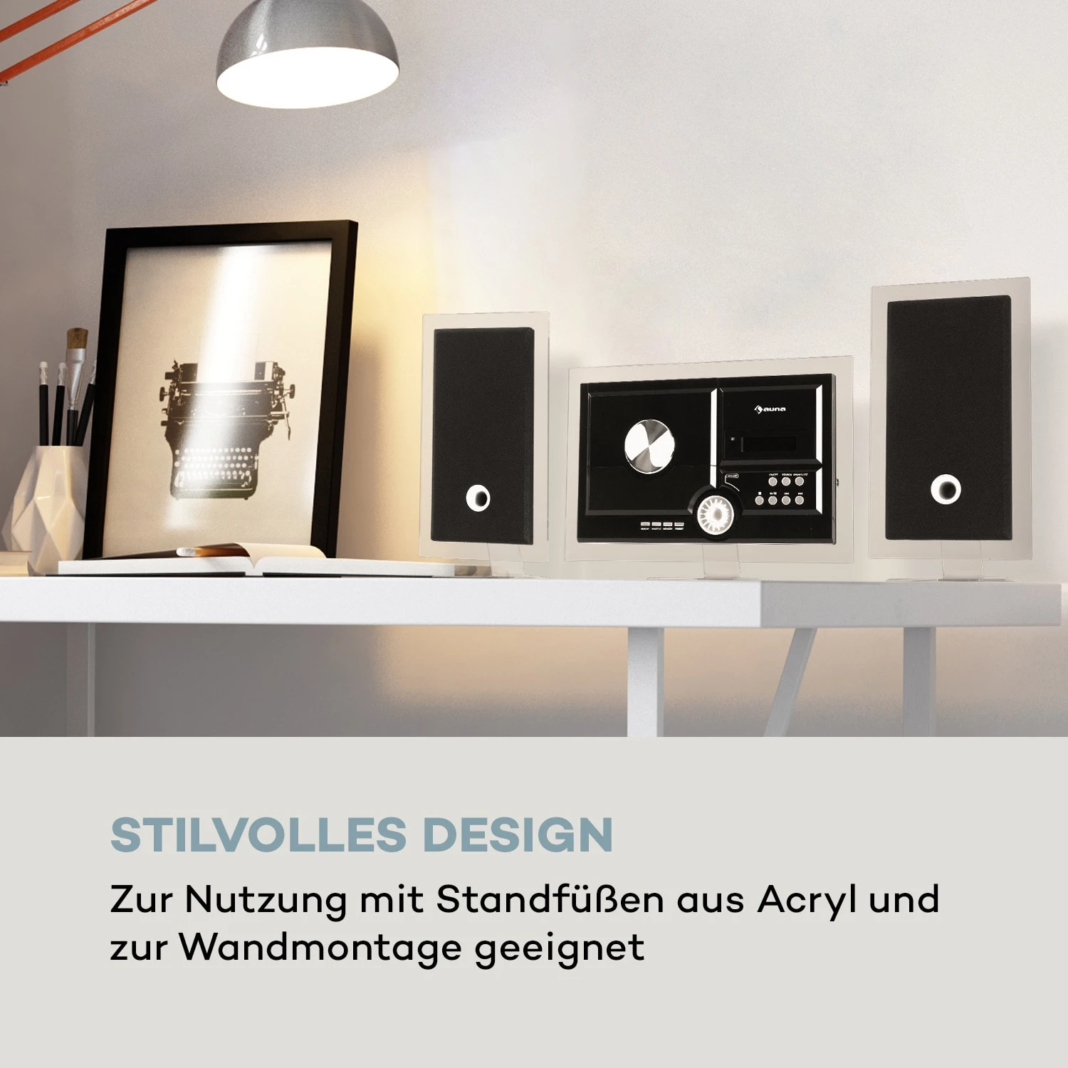 Stereo Sonic DAB+ Stereoanlage, DAB+, CD-Player, USB, BT, Schwarz – Bild 2