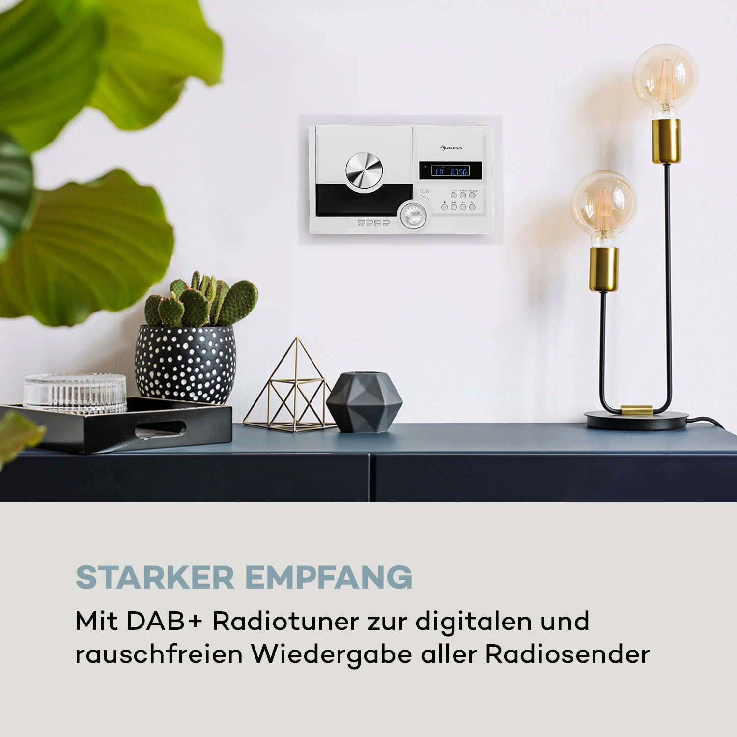 Stereo Sonic DAB+ Stereoanlage, DAB+, CD-Player, USB, BT, Weiß – Bild 3