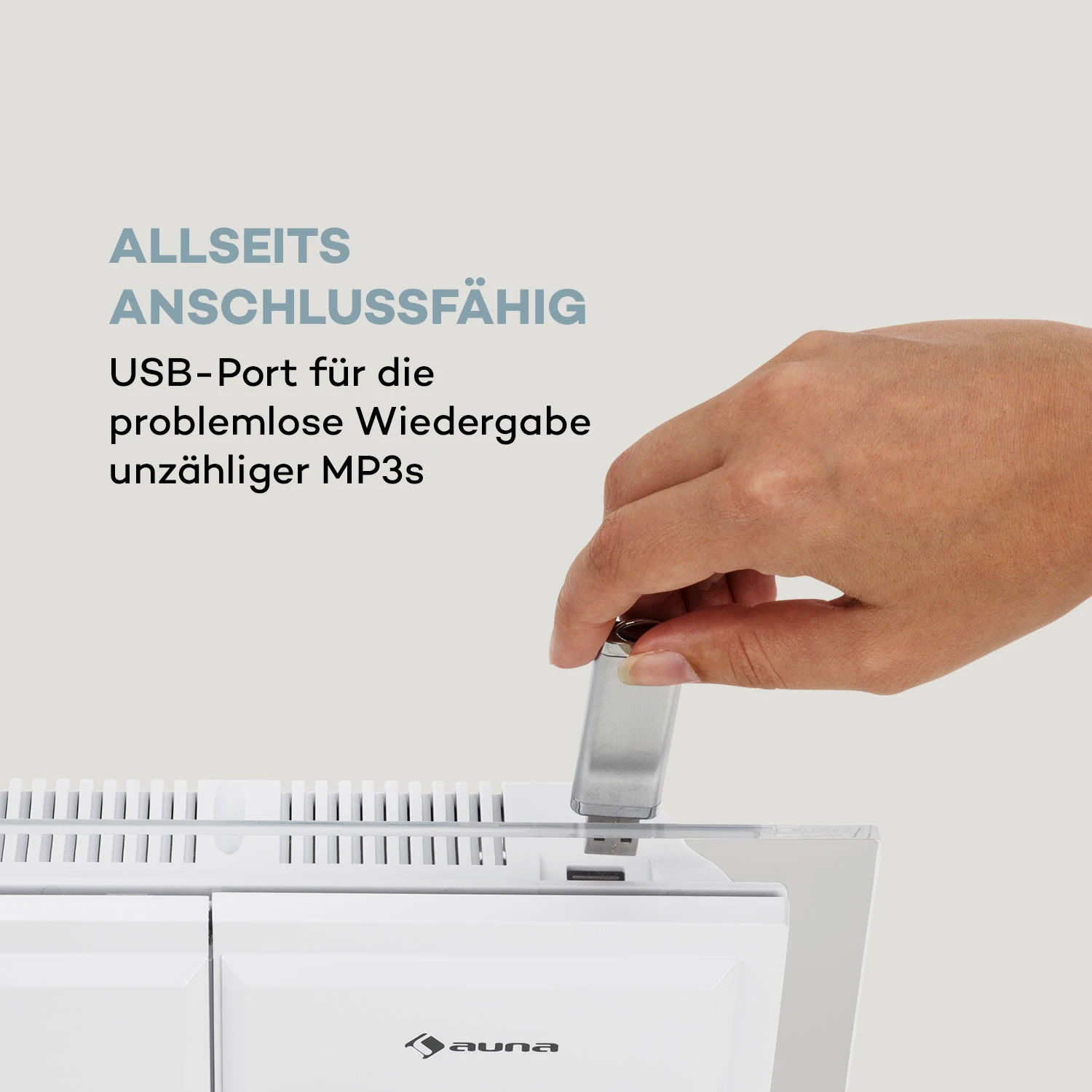 Stereo Sonic DAB+ Stereoanlage, DAB+, CD-Player, USB, BT, Weiß – Bild 6