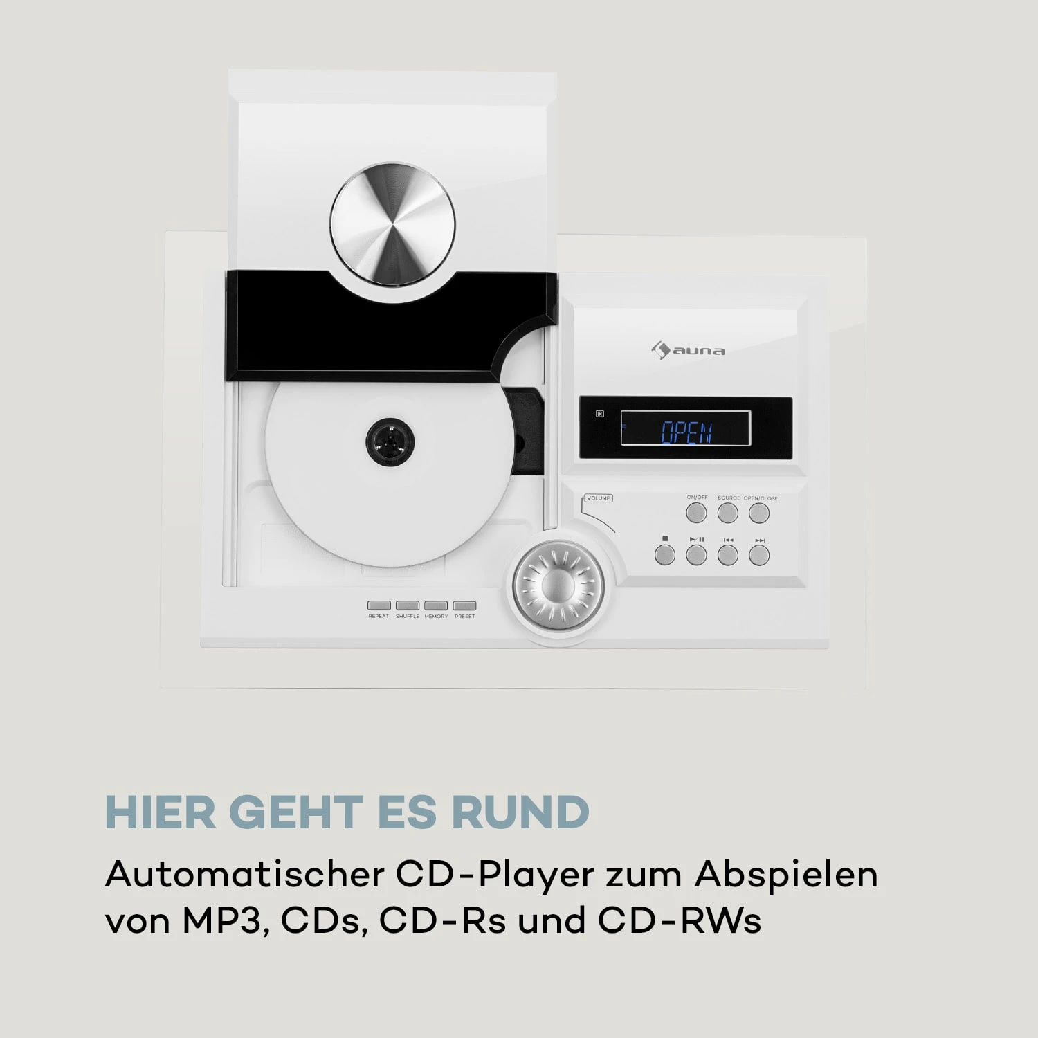 Stereo Sonic DAB+ Stereoanlage, DAB+, CD-Player, USB, BT, Weiß – Bild 7