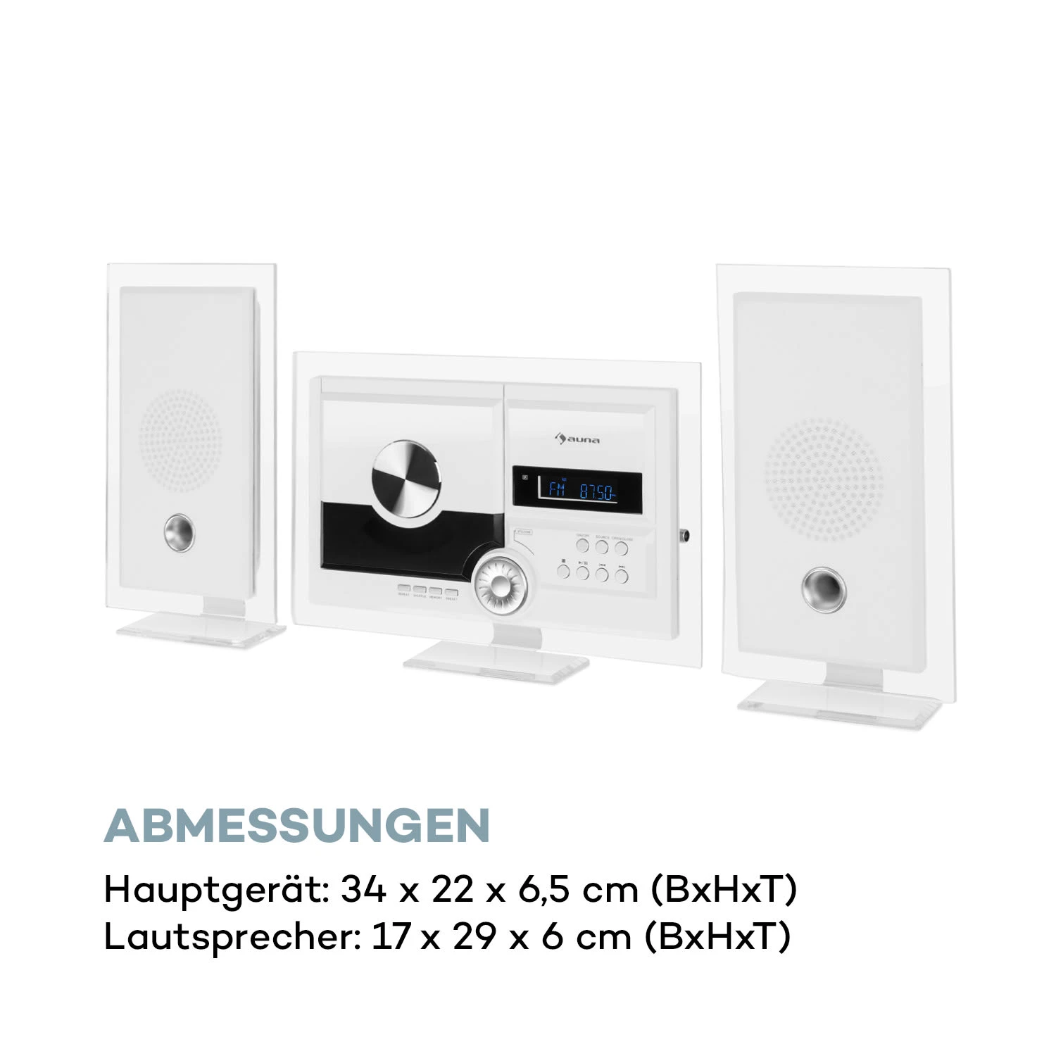 Stereo Sonic DAB+ Stereoanlage, DAB+, CD-Player, USB, BT, Weiß – Bild 10