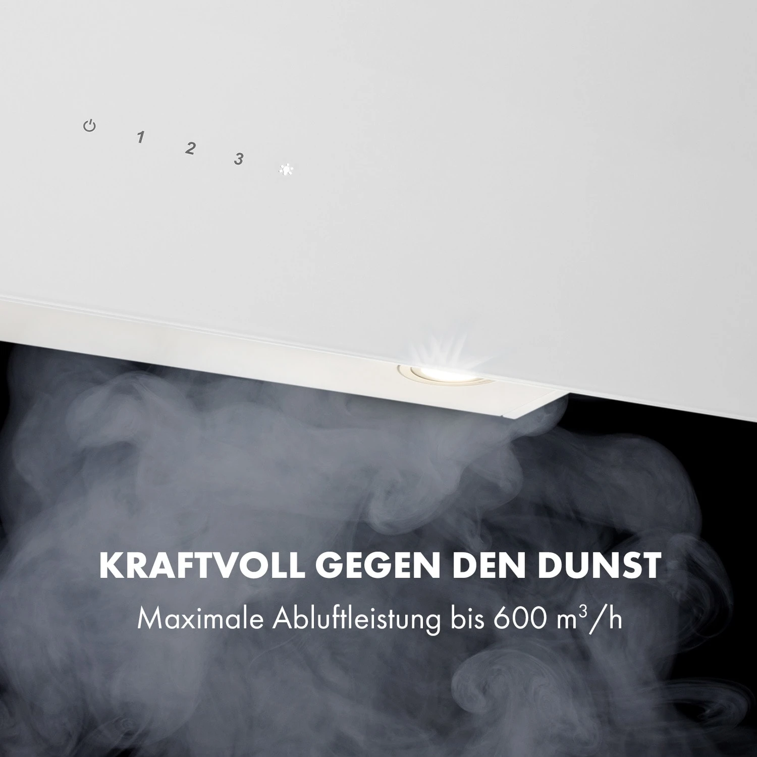 Alina Dunstabzugshaube 90 Cm 600 M³/h Ambientelicht Glasfront Weiß – Bild 5