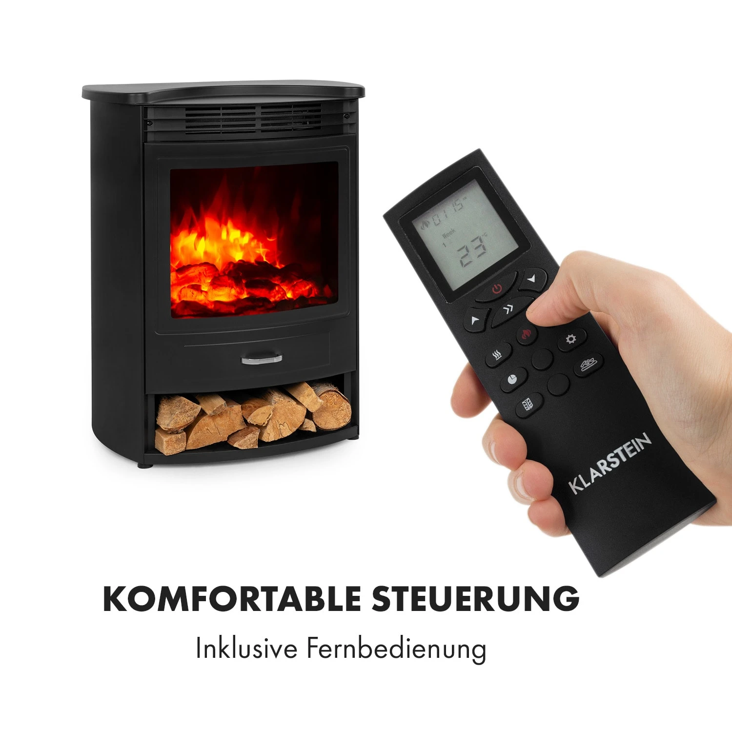 Bormio S Elektrischer Kamin 950/1900W Thermostat Wochentimer – Bild 5