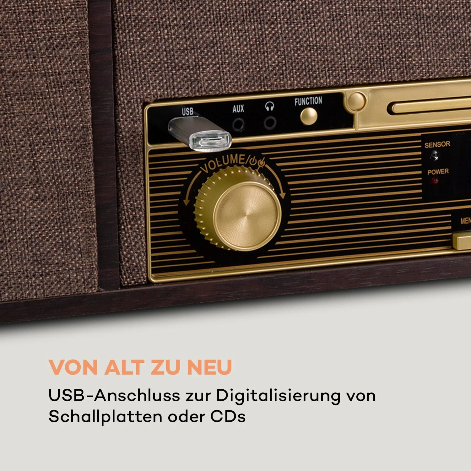 Belle Epoque 1912 Retro-Plattenspieler CD BT USB DAB+/UKW Braun – Bild 6