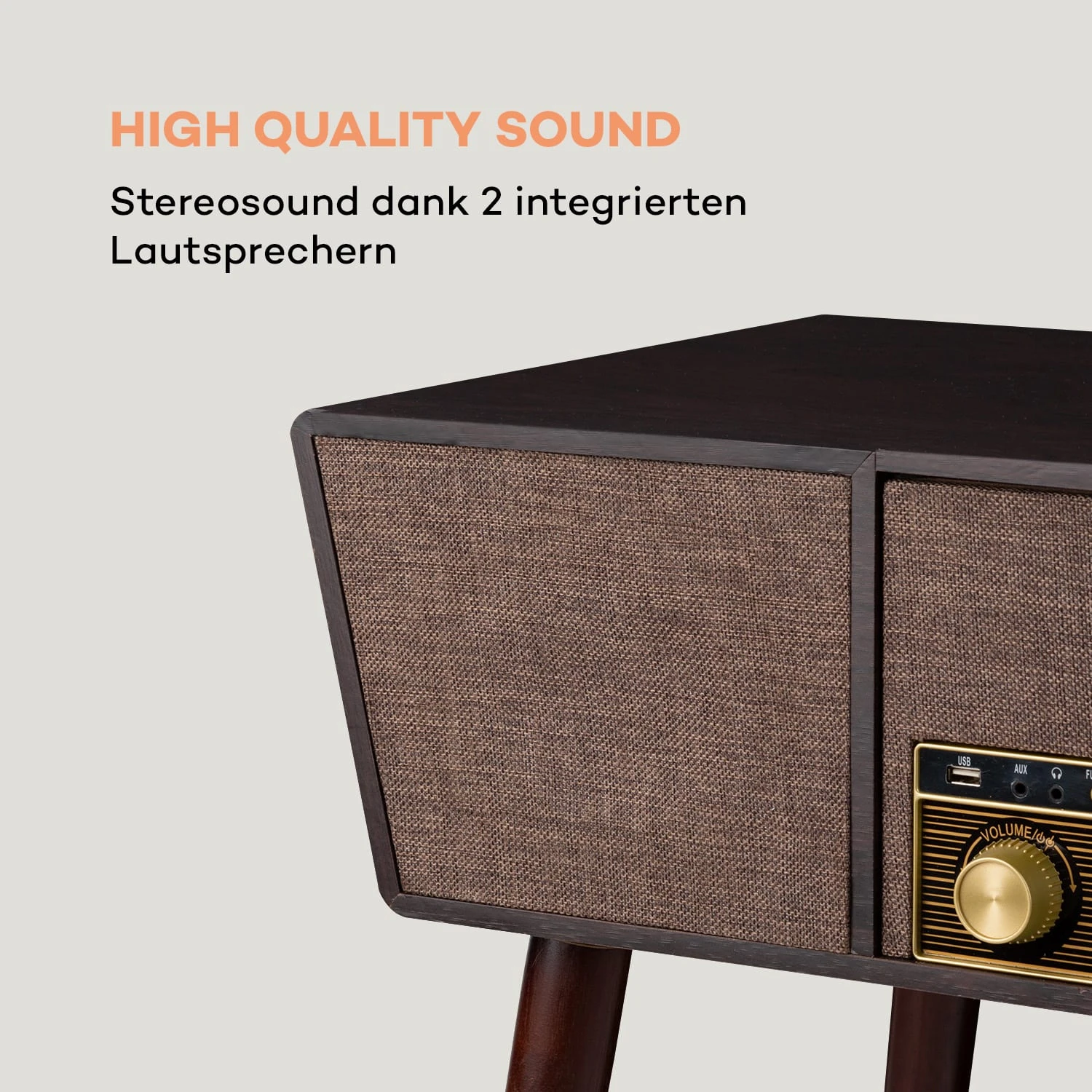 Belle Epoque 1912 Retro-Plattenspieler CD BT USB DAB+/UKW Braun – Bild 8