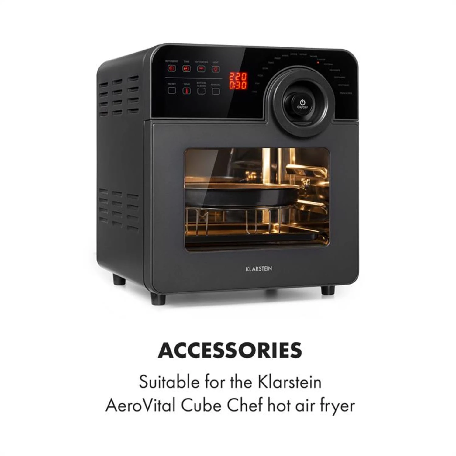 AeroVital Cube Chef Pizzateller Hoher Grilleinsatz Zubehör Edelstahl – Bild 2