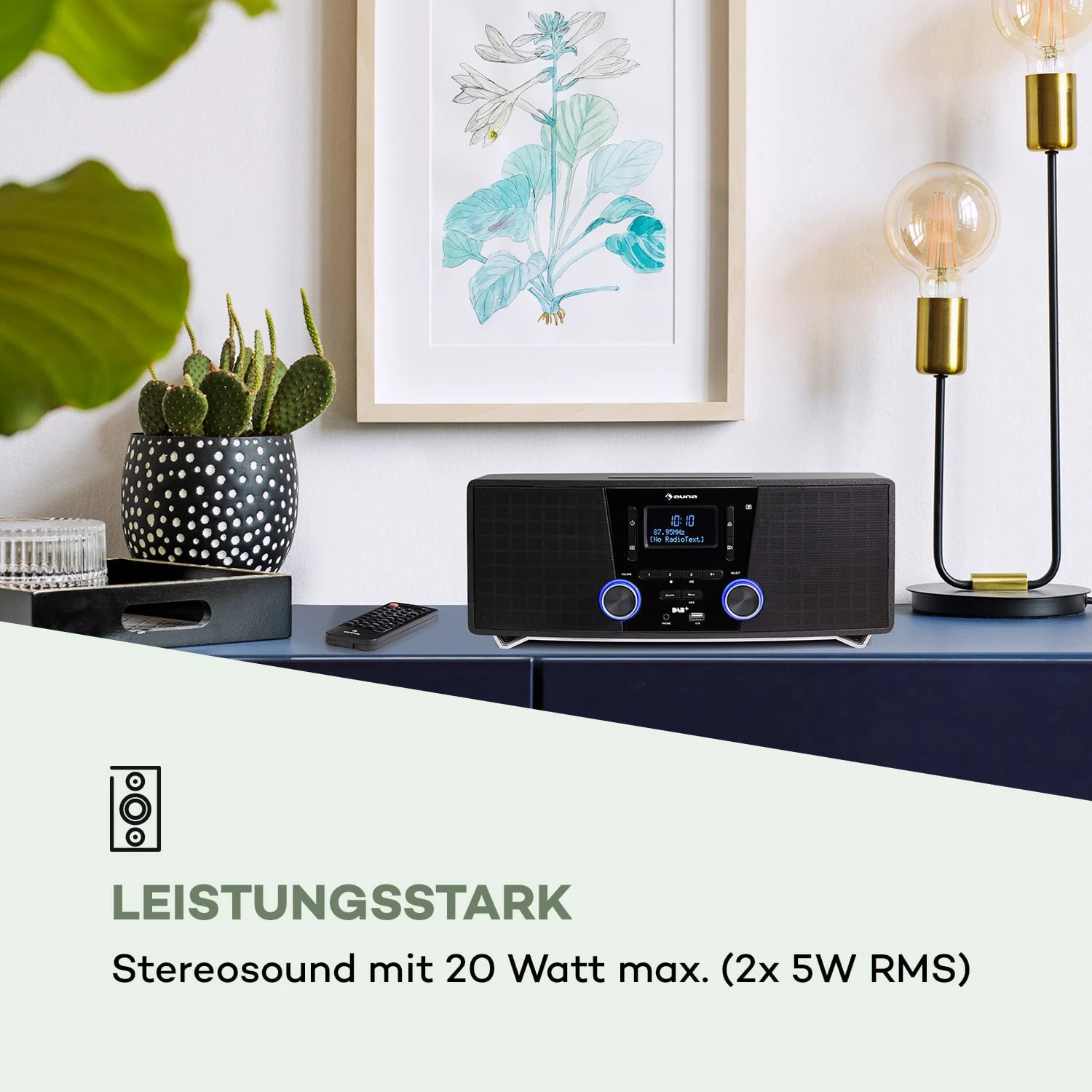 Stockton Micro Stereosystem 20W Max. DAB+ UKW CD-Player BT OLED – Bild 2